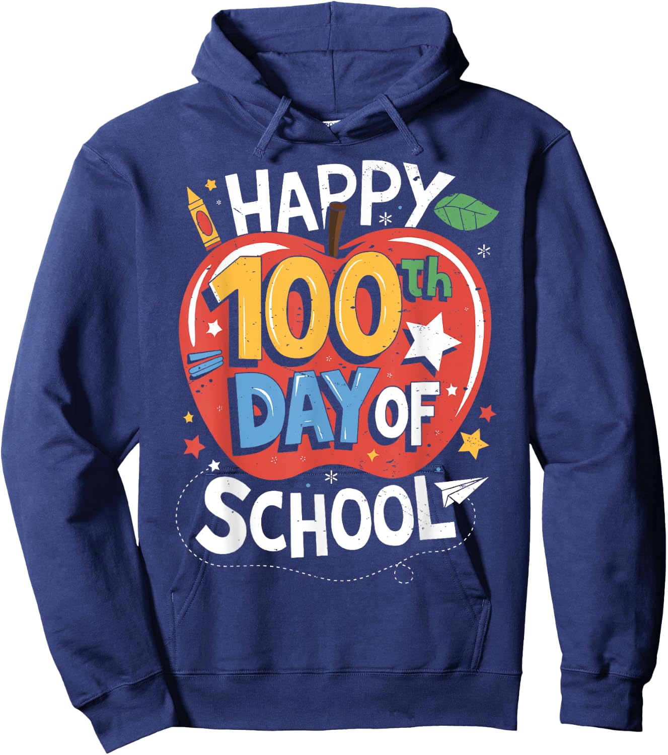 Happy 100th Day Of School Teachers Kids Girls Boys 100th Day Hoodie - Hoodie | Navy
