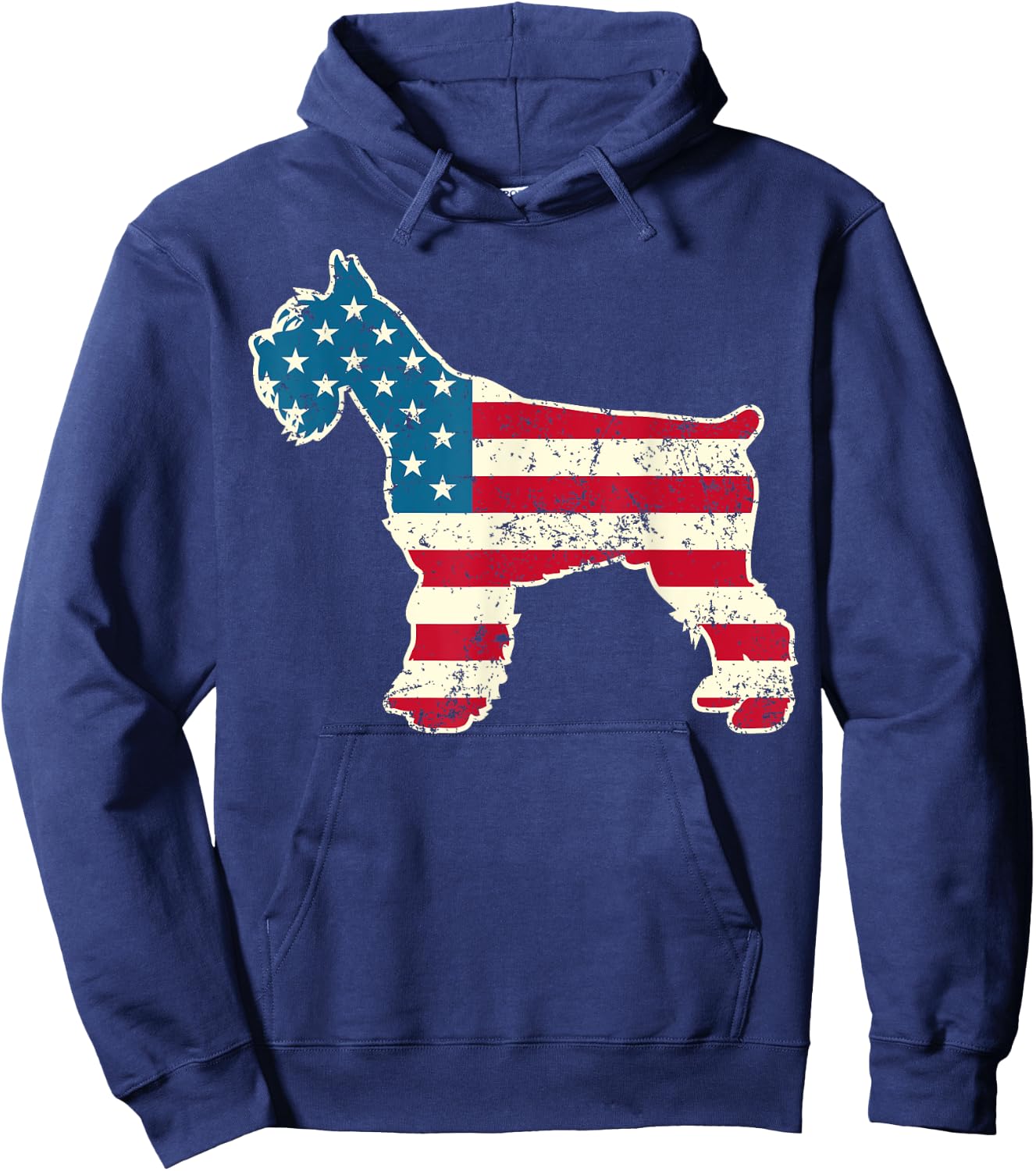 Schnauzer 4th of July Dog Lover Gifts Men USA American Flag Hoodie - Hoodie | Navy