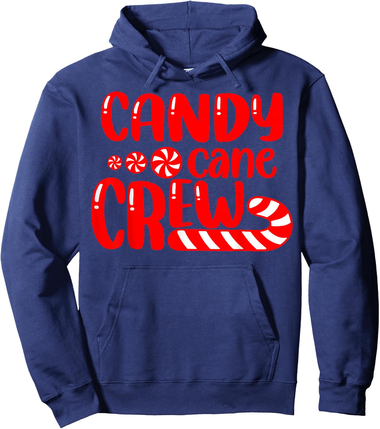 Funny Matching Family Christmas Candy Cane Crew Black , Small, Short Sleeve, -Adult, Holiday, Casual Wear, Family, Candy Lovers Hoodie - Hoodie | Navy