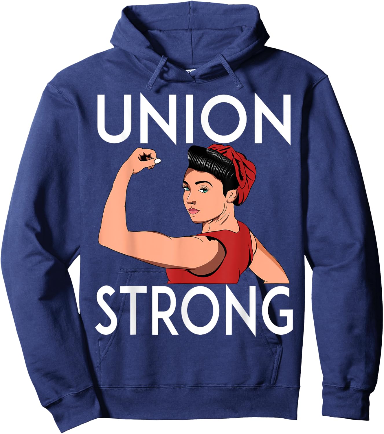 Union Strong and Solidarity Gifts Union Strong Hoodie - Hoodie | Navy