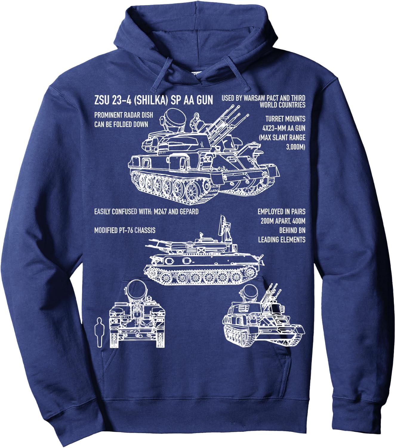 ZSU 23 Shilka Russian Anti-Flight Gift Hoodie - Hoodie | Navy