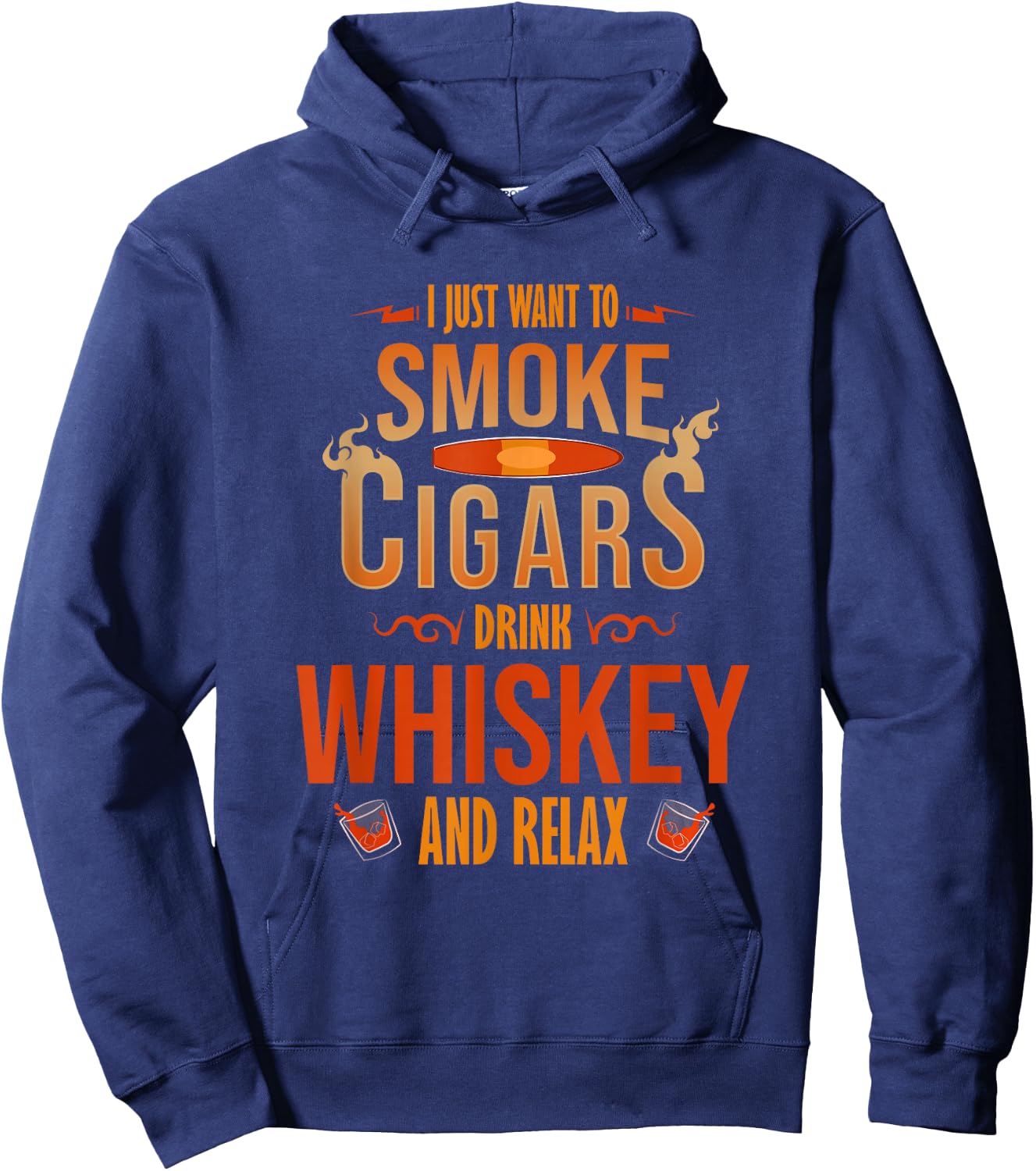 Cigar Shirts Cigar Smoker Whiskey Fathers Day Hoodie - Hoodie | Navy