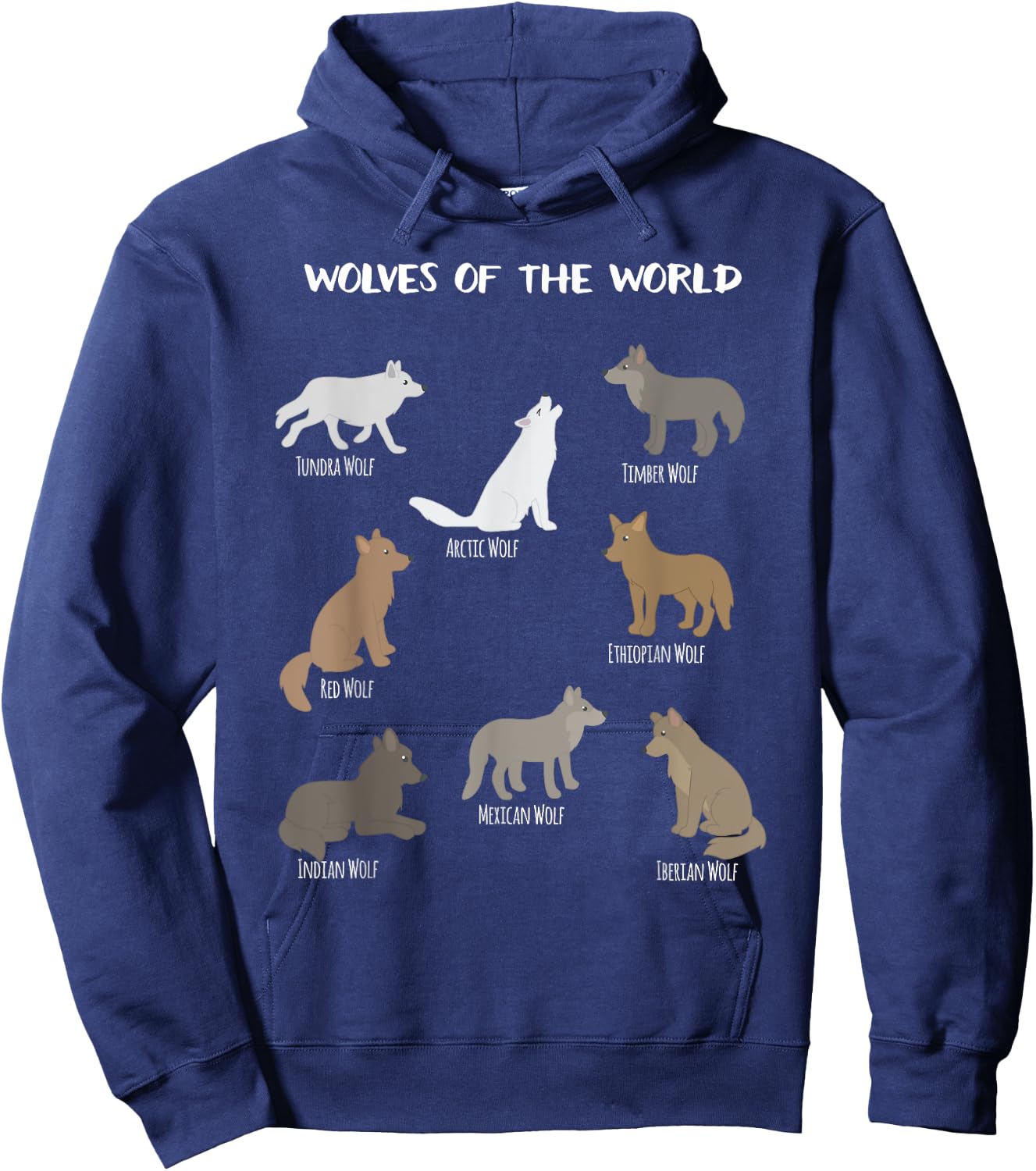 Wolves Of The World Educational Wolf Gift Hoodie - Hoodie | Navy
