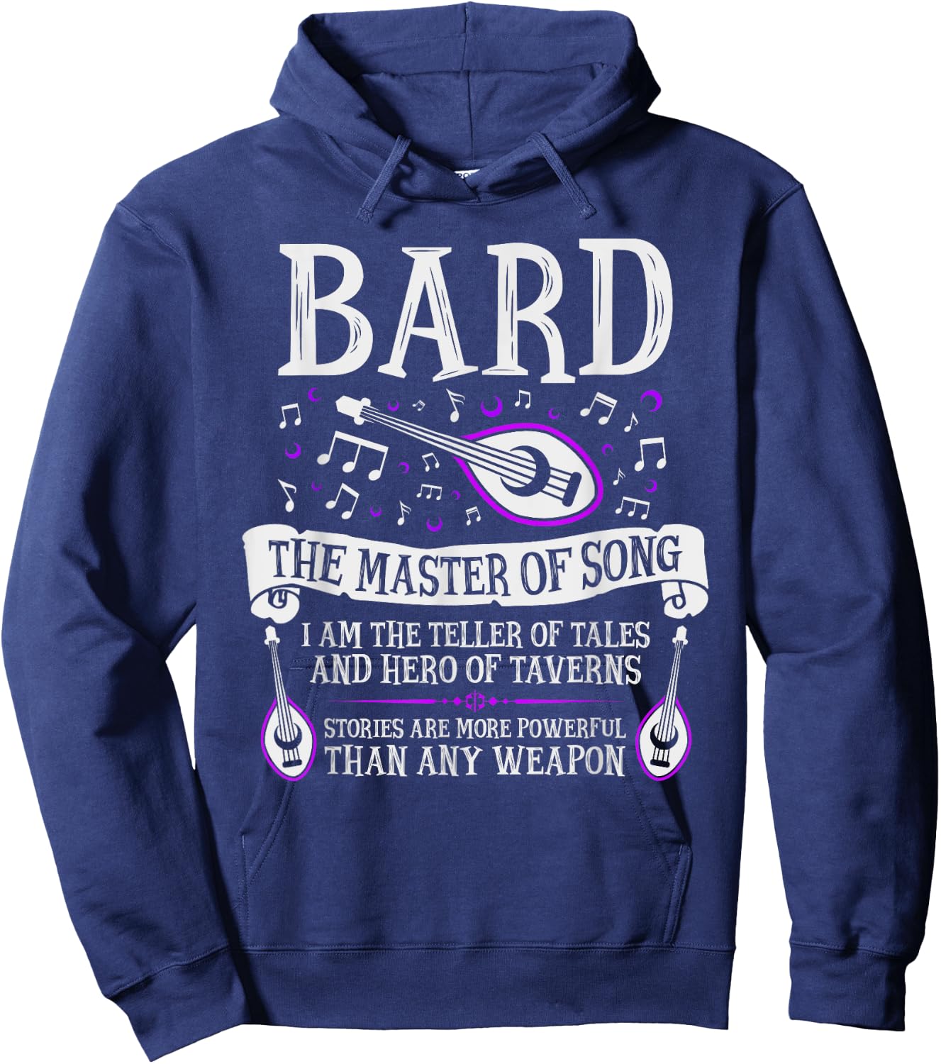 The Bard - Fantasy, RPG, Tabletop RPG, TTRPG, D20 Hoodie - Hoodie | Navy