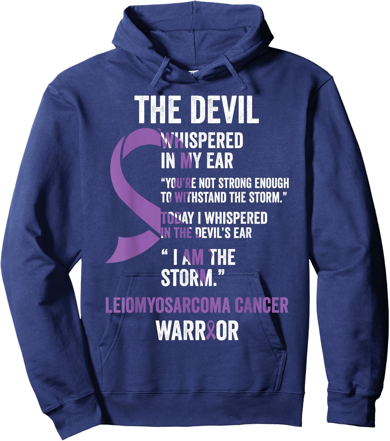 The Devil- Leiomyosarcoma Cancer Awareness Support Ribbon Hoodie - Hoodie | Navy