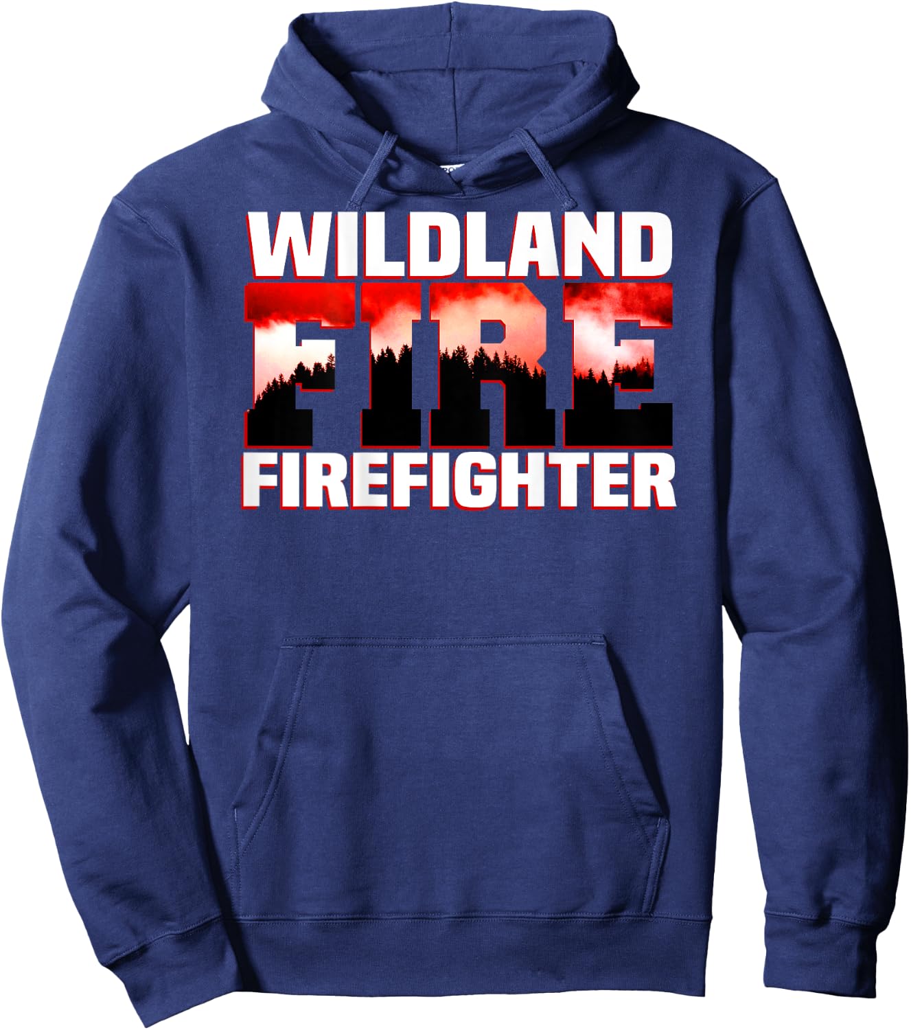 Wildland Fire Rescue Department Firefighters Firemen Uniform Hoodie - Hoodie | Navy