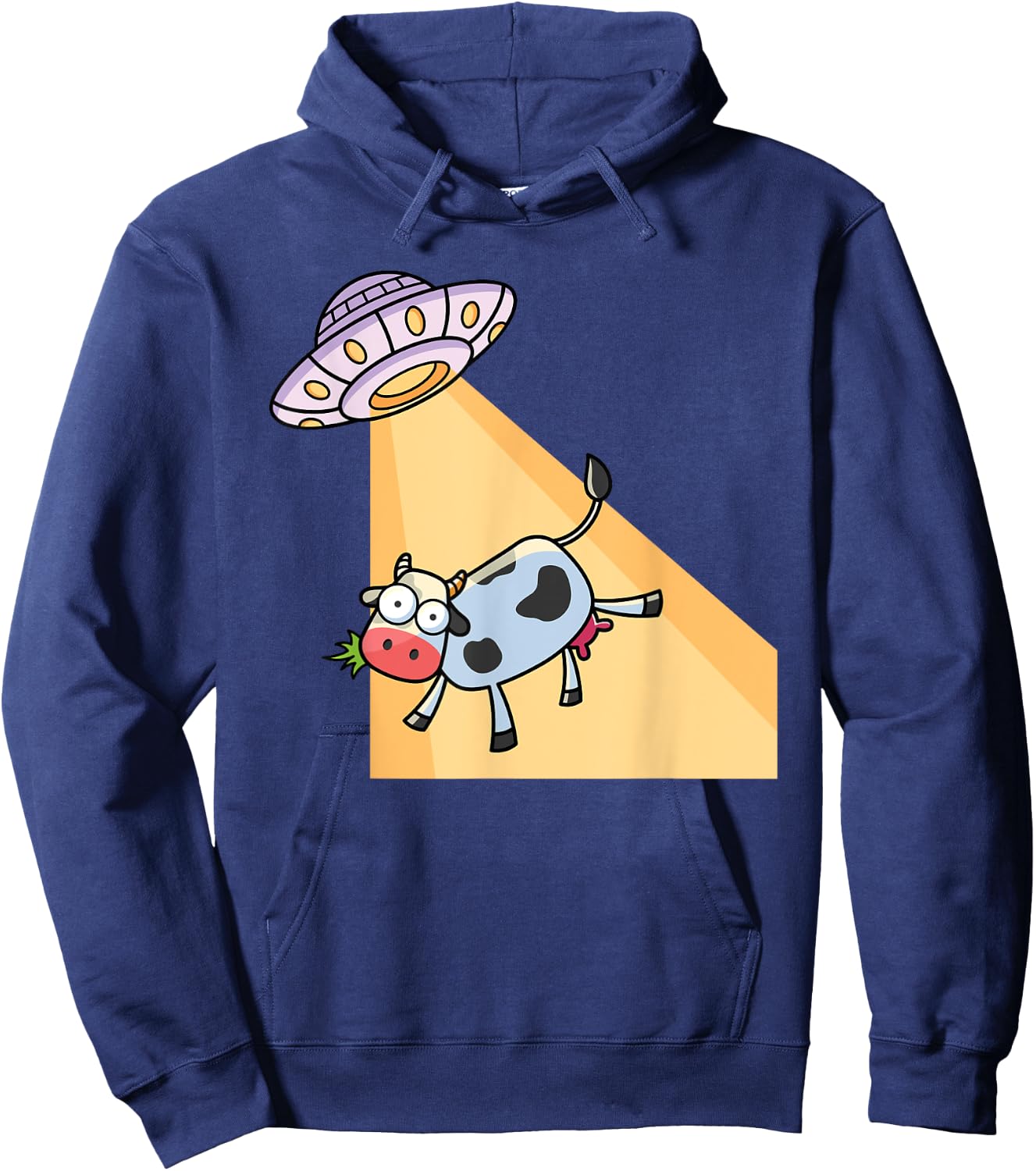Cow UFO Alien Abduction Farm Animal Cow Lover Hoodie - Hoodie | Navy