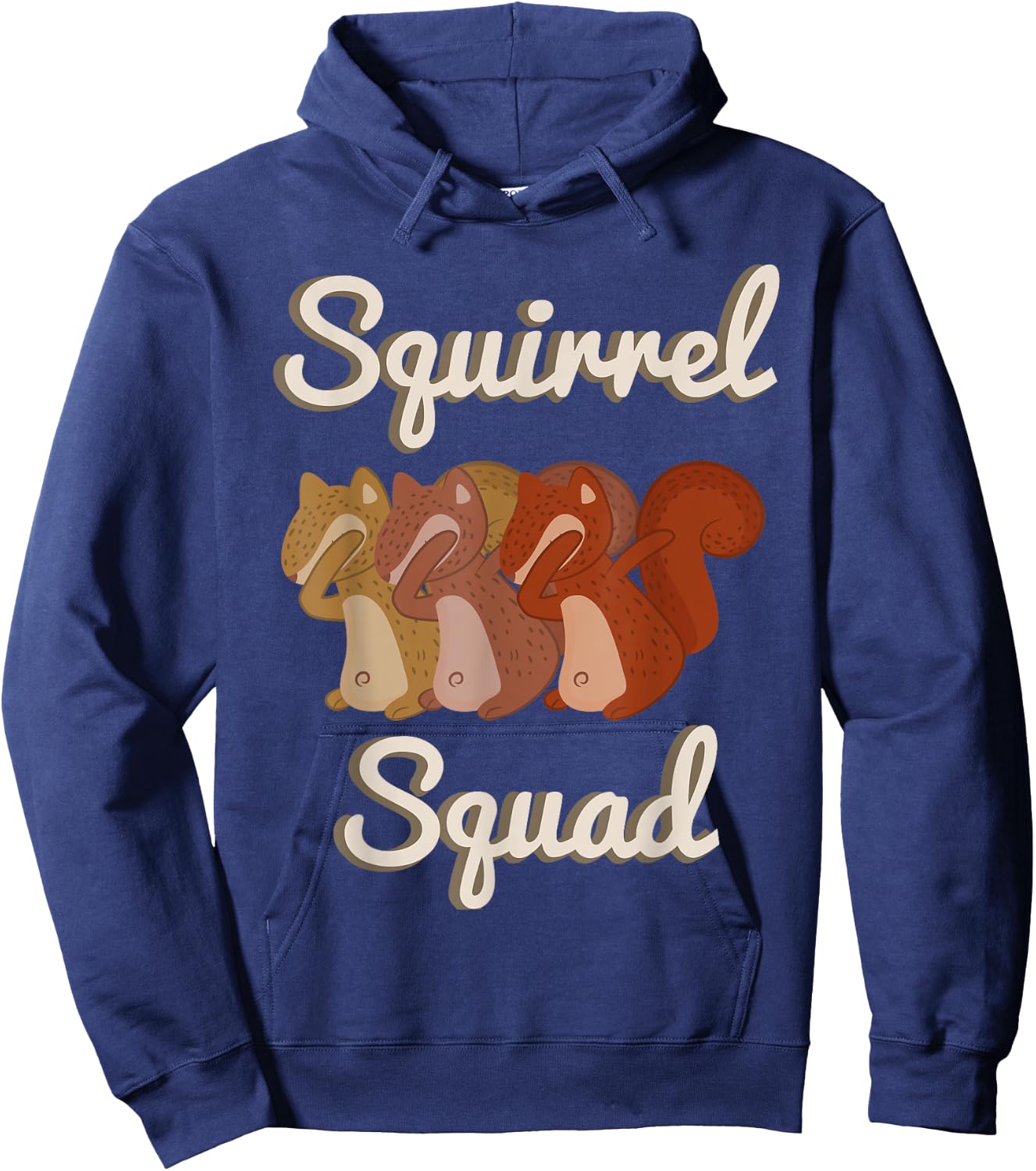 Your Squirrel Shirt Squirrel Squad -Adults Black Short Sleeve Hoodie - Hoodie | Navy