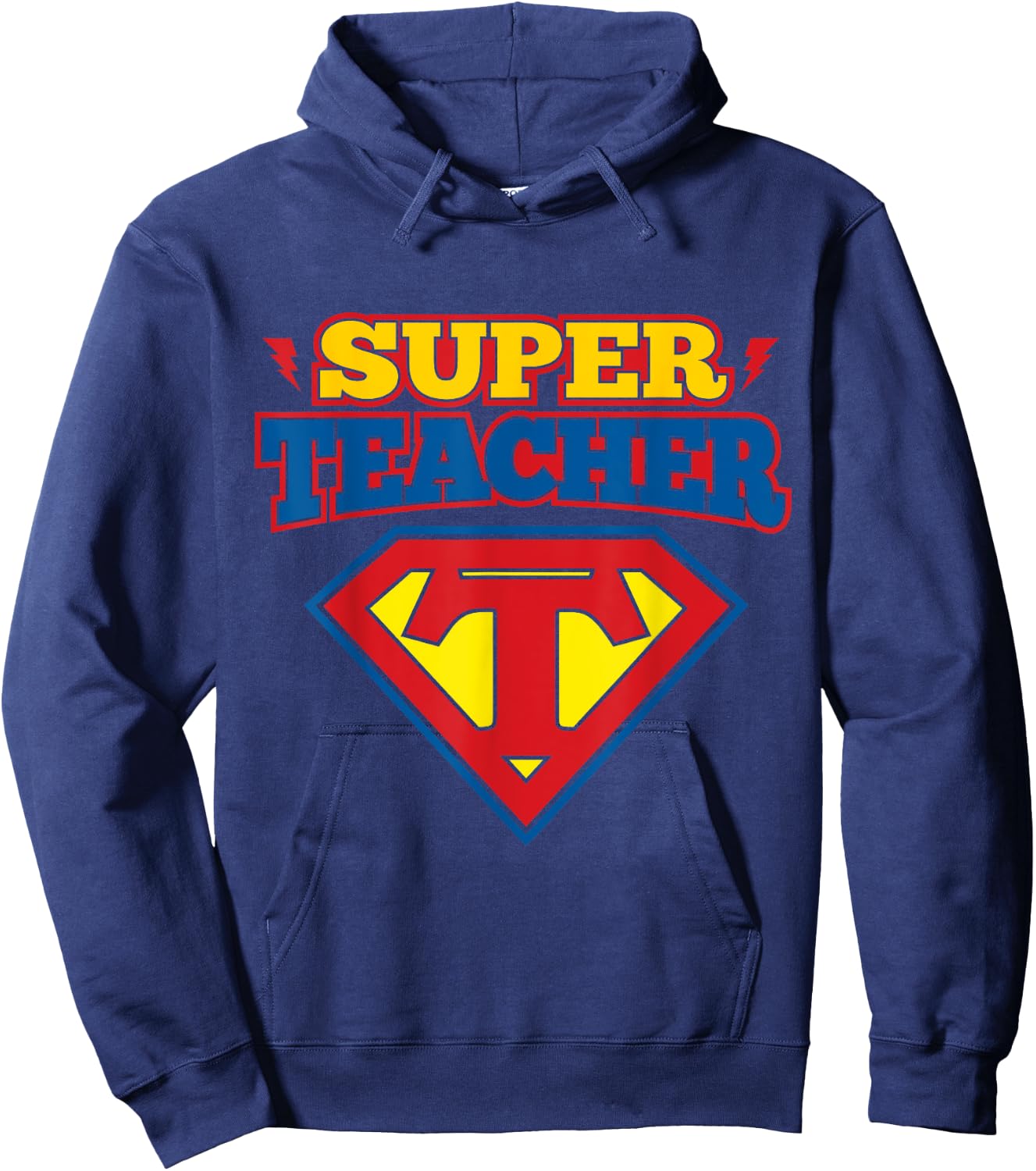 Superteacher Superhero Funny Teacher Gift Men Women Girls Kids Hoodie - Hoodie | Navy