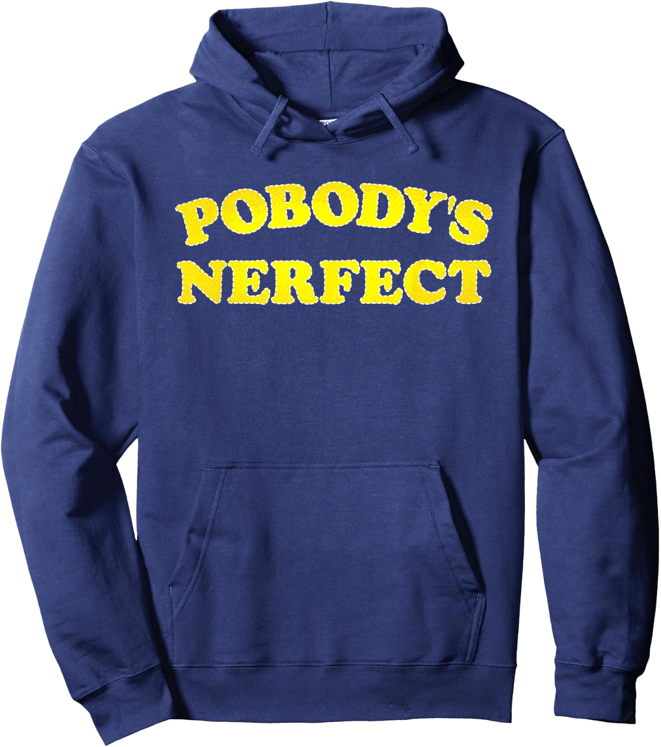 Pobody's Nerfect Retro Vintage Classic Funny Quote Hoodie - Hoodie | Navy