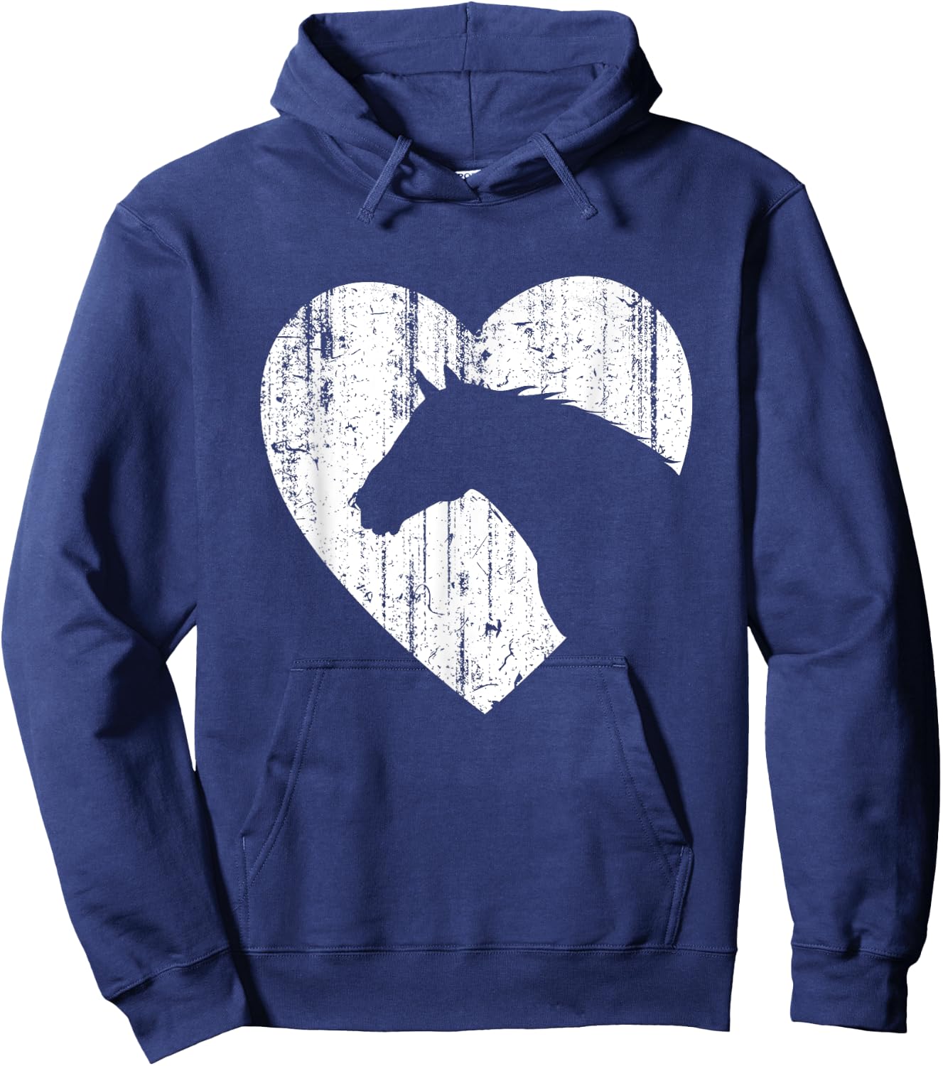 Horse Heart Silhouette For Cowgirl Equestrian Graphic Print Hoodie - Hoodie | Navy