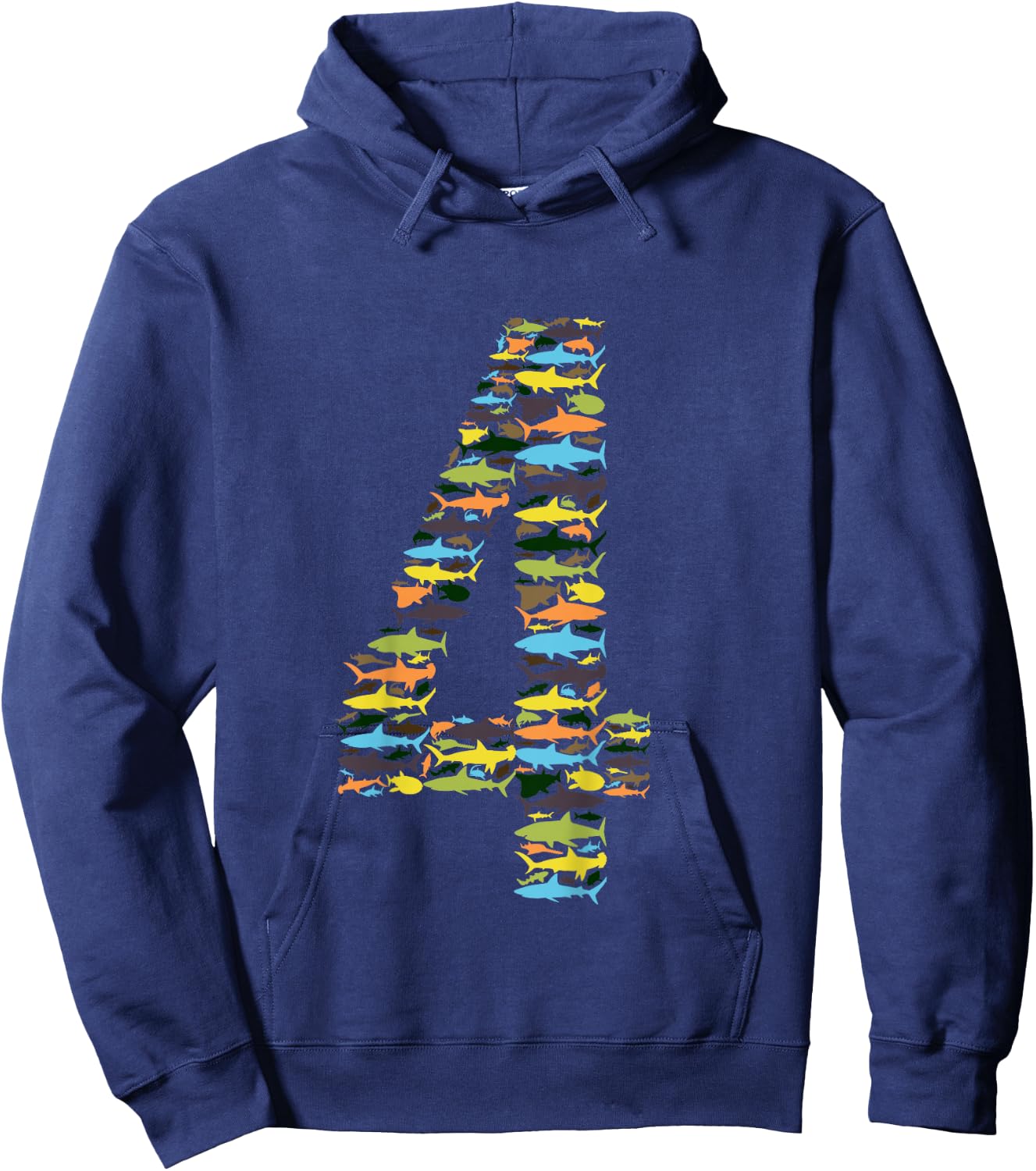 Types Of Sharks Birthday For 4 Year Old Boys & Girls Hoodie - Hoodie | Navy