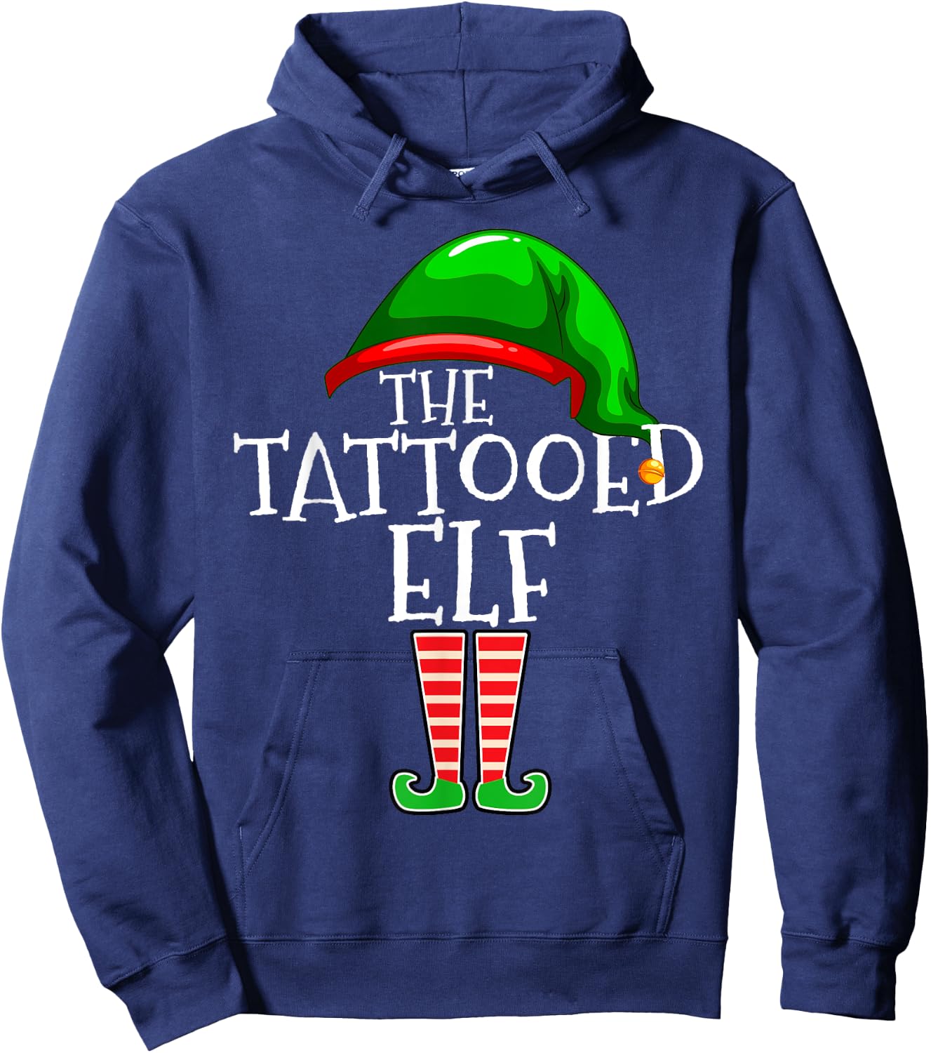 Tattooed Elf Family Matching Group Christmas Tattoo Hoodie - Hoodie | Navy