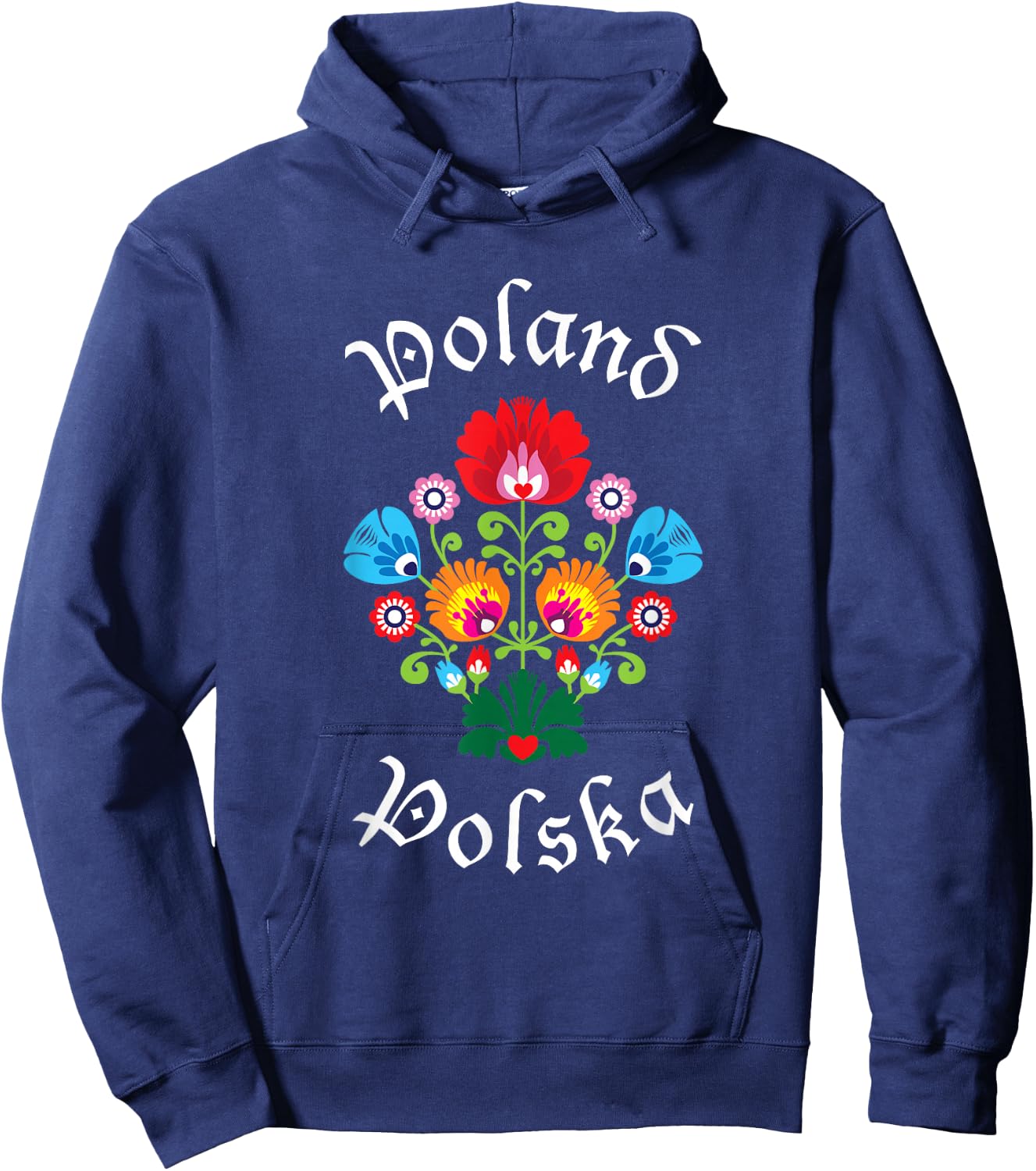 POLAND | Folk Art WYCINANKI Polska, Polish Folklore Fest Hoodie - Hoodie | Navy