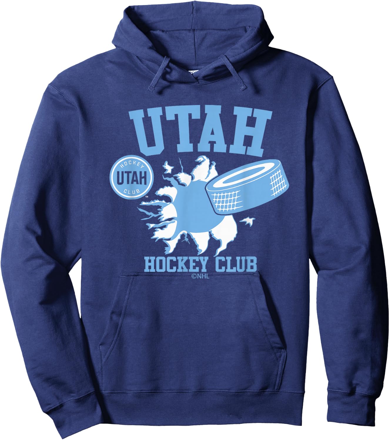 Utah Hockey Club Puck Burst Black Officially Licensed Hoodie - Hoodie | Navy