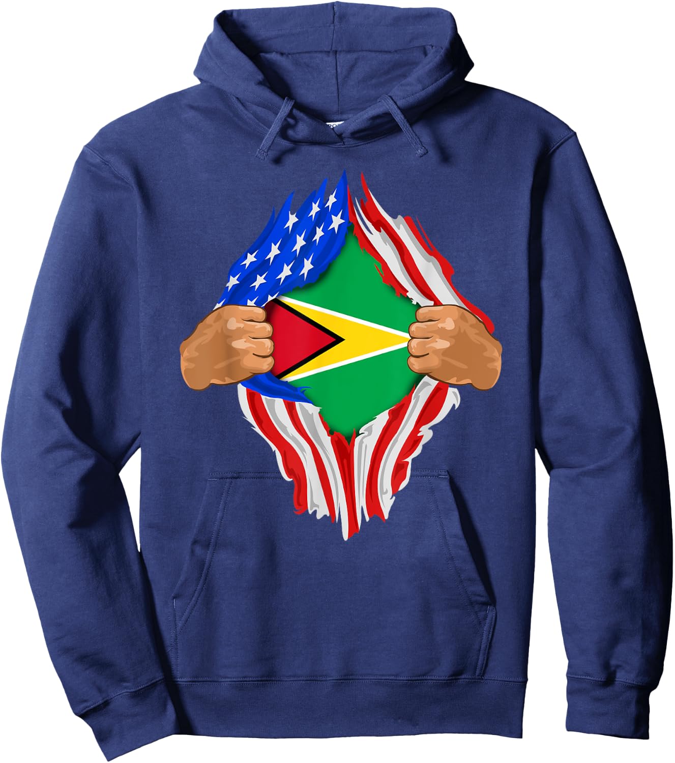 Guyanese Blood Inside Me | Guyana Flag Gift Hoodie - Hoodie | Navy