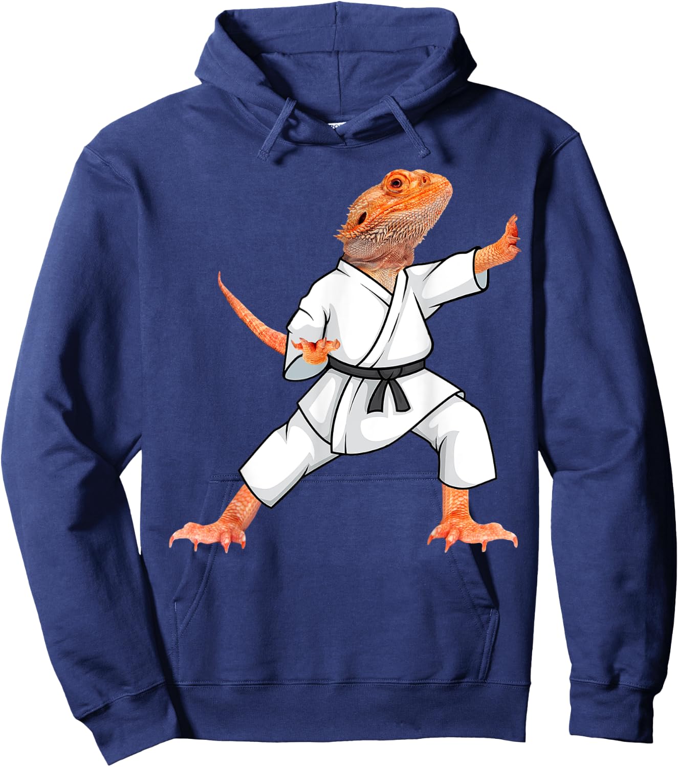 Funny Bearded Dragons Doing Karate Samurai Ninja Lizard Hoodie - Hoodie | Navy