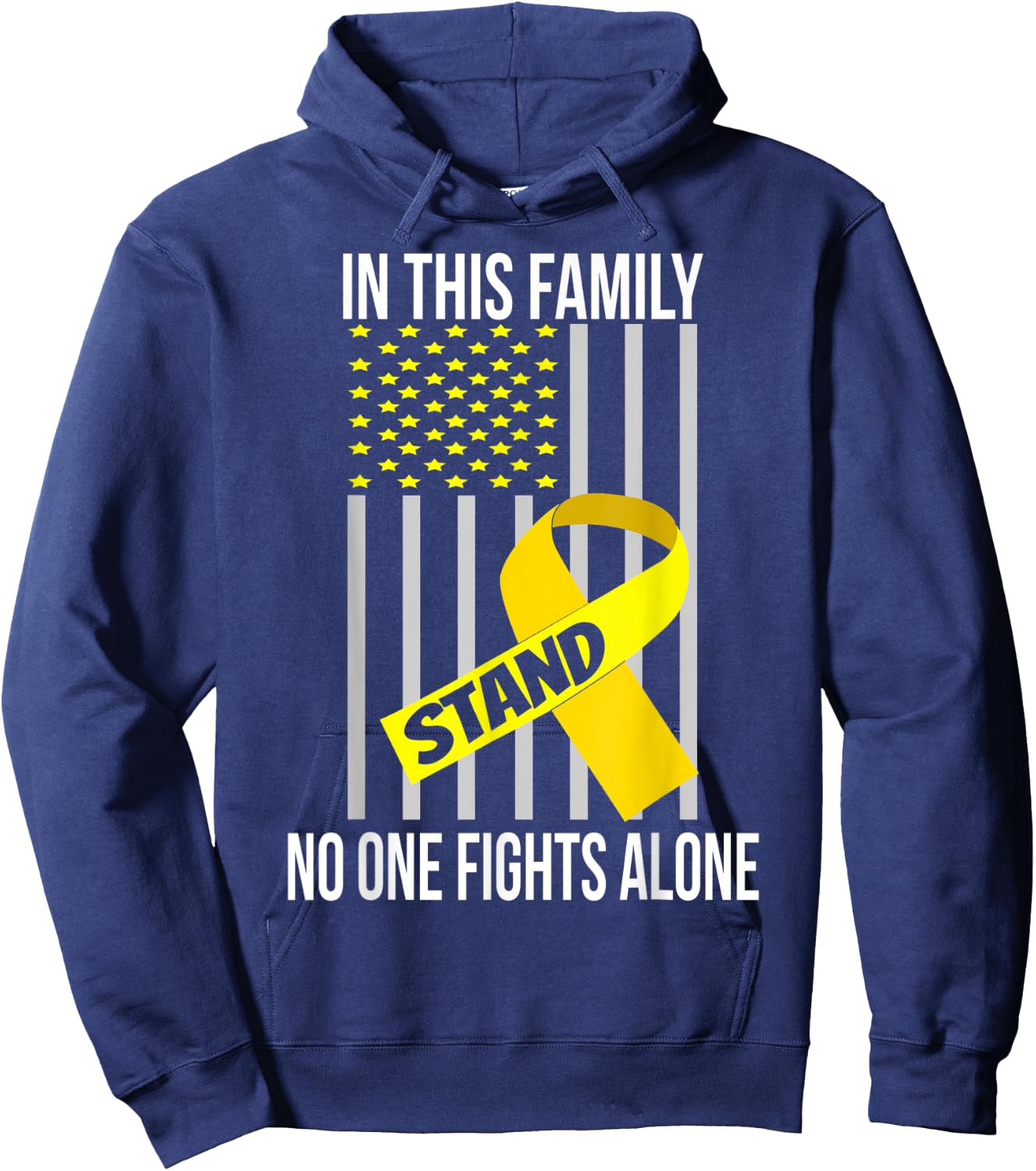USA Flag Spina Bifida Ribbon Spina Bifida Awareness Hoodie - Hoodie | Navy