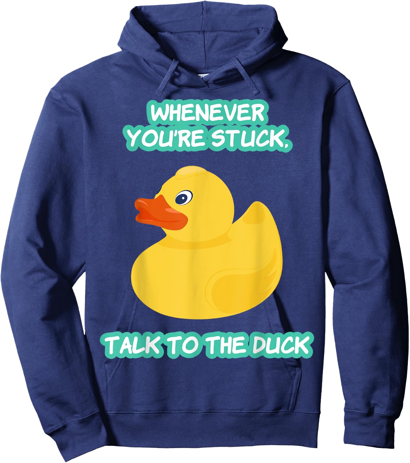 Funny Programmer Talk To The Duck Hoodie - Hoodie | Navy