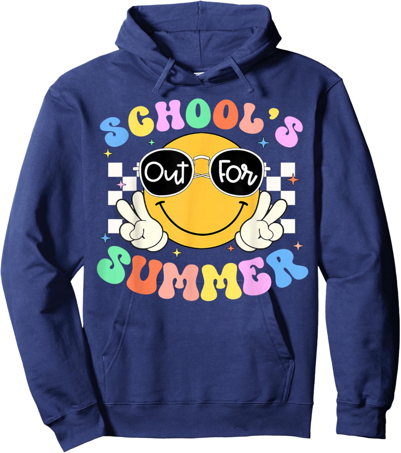 Schools Out for Summer Last Day Smile Face Student Teacher Hoodie - Hoodie | Navy