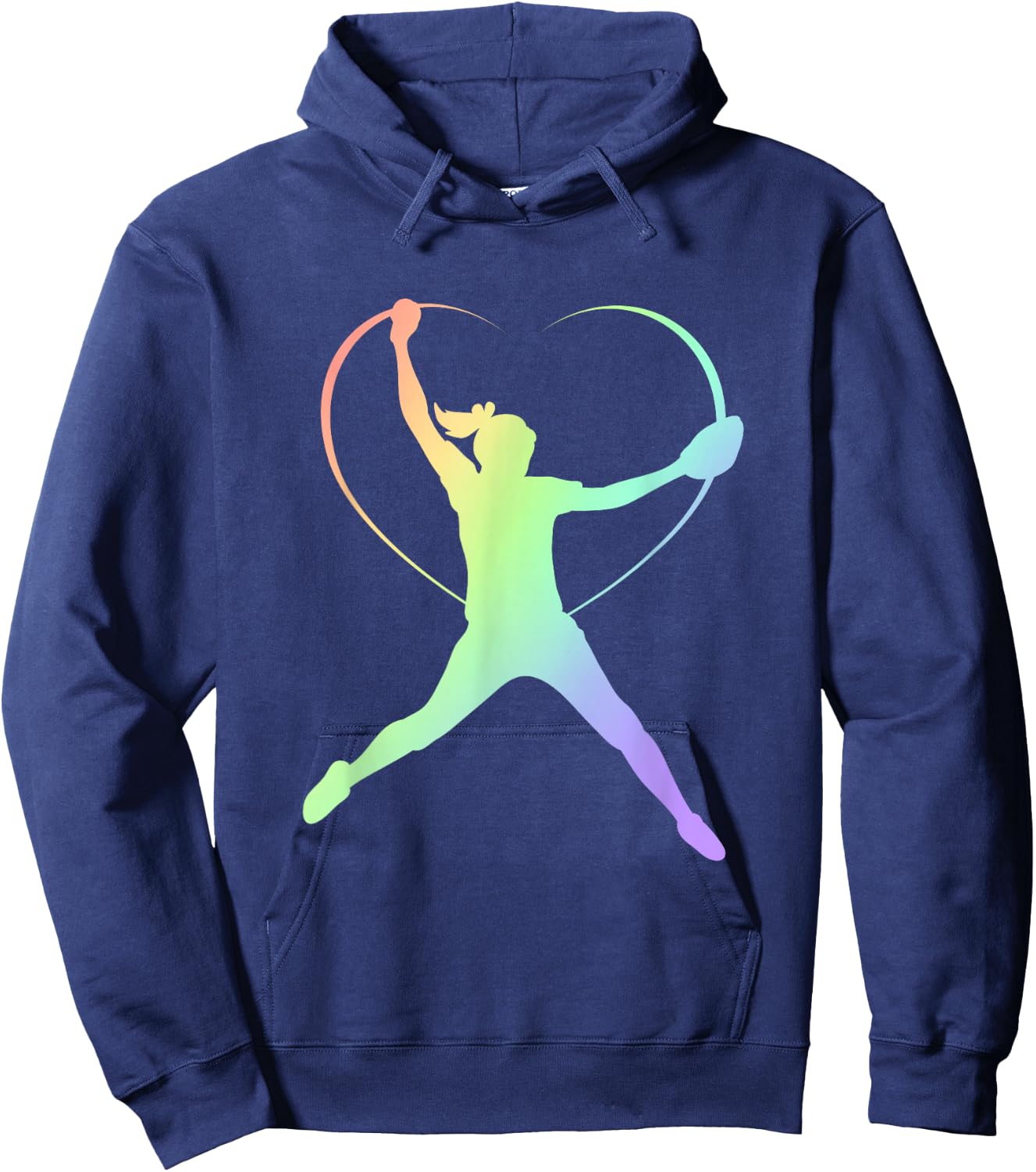 Soft Rainbow Softball Gifts for Teen Girls Pitcher Patterned Hoodie - Hoodie | Navy