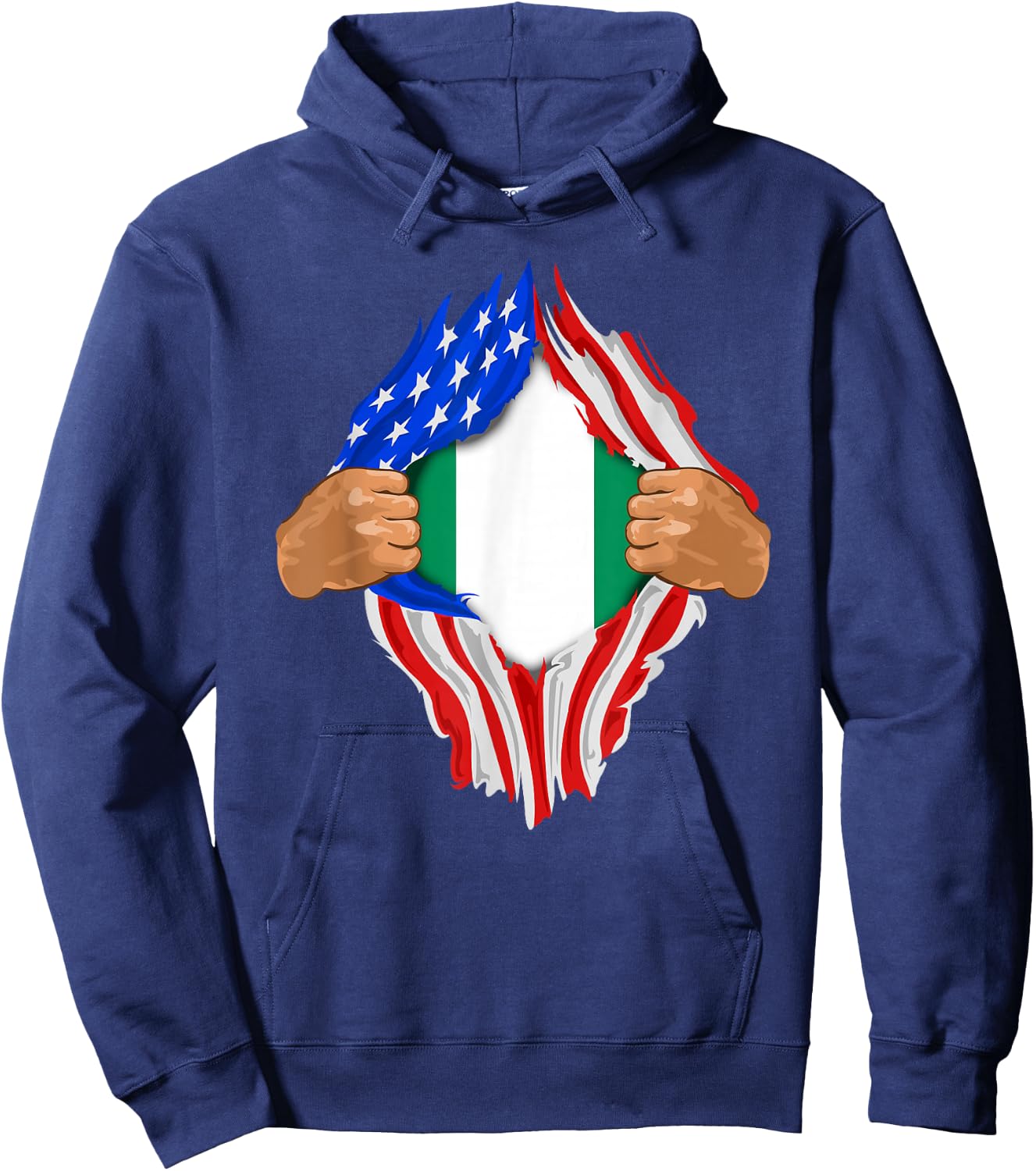 Nigerian Blood Inside Me | Nigeria Flag Gift Hoodie - Hoodie | Navy