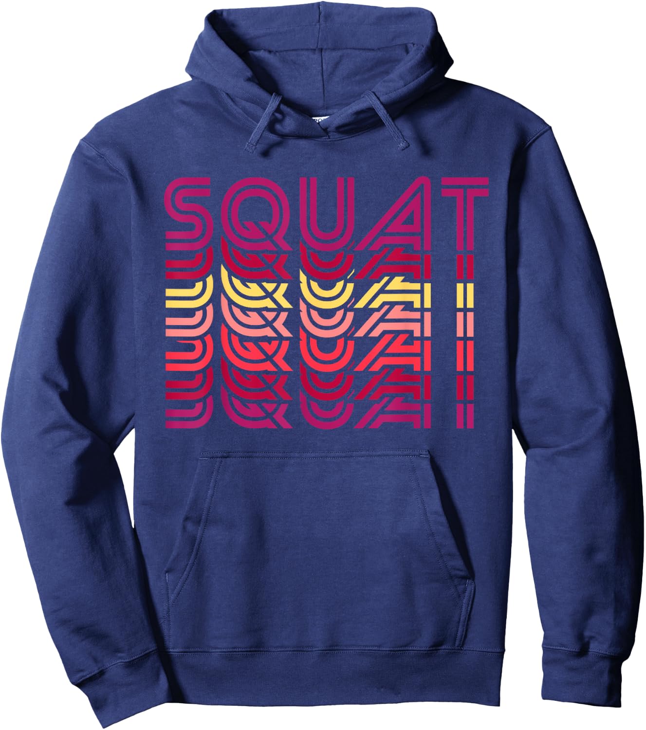 Squat Retro Vintage Funny Fitness Workout Gym Exercise Hoodie - Hoodie | Navy
