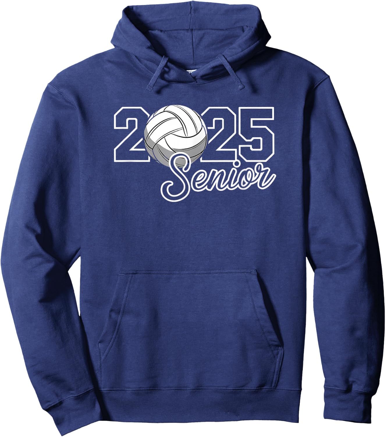 Senior 2025 Volleyball Mom High School Graduation Outfit Fun Hoodie - Hoodie | Navy