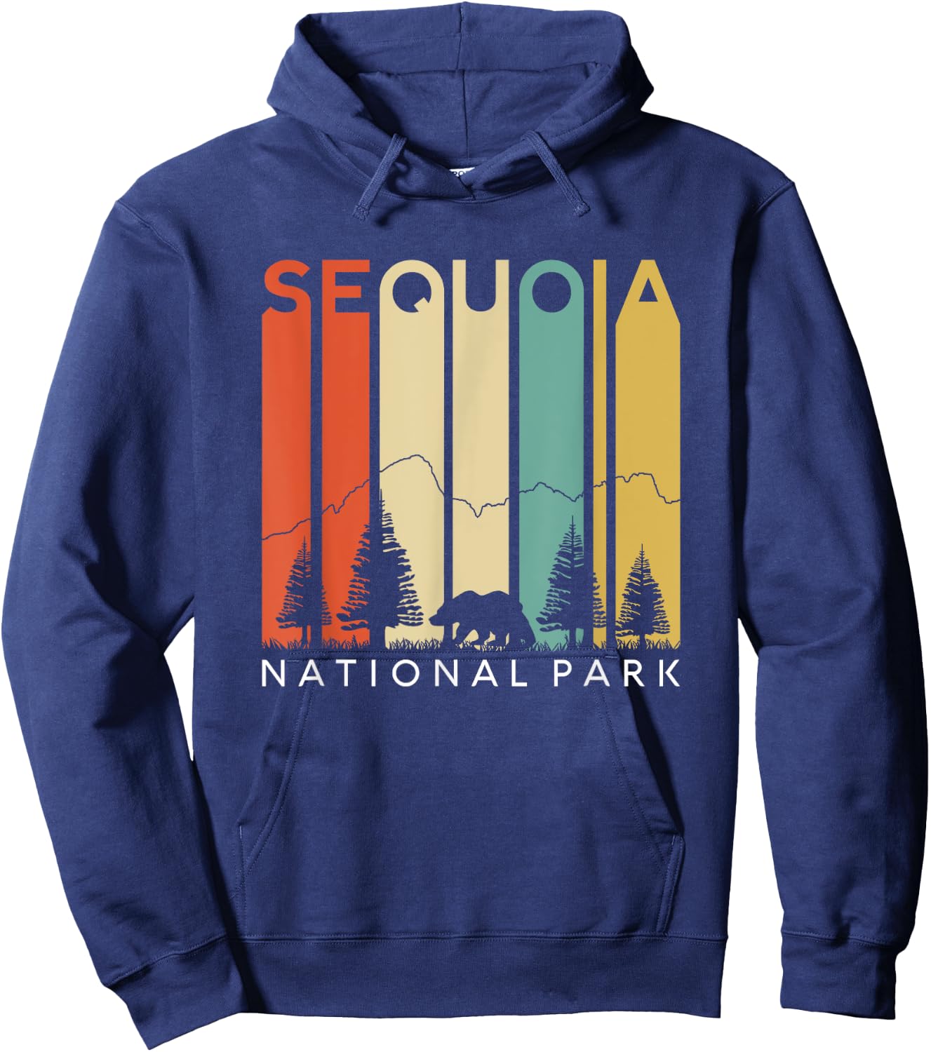 Sequoia National Forest Retro Camping California Kern River Hoodie - Hoodie | Navy