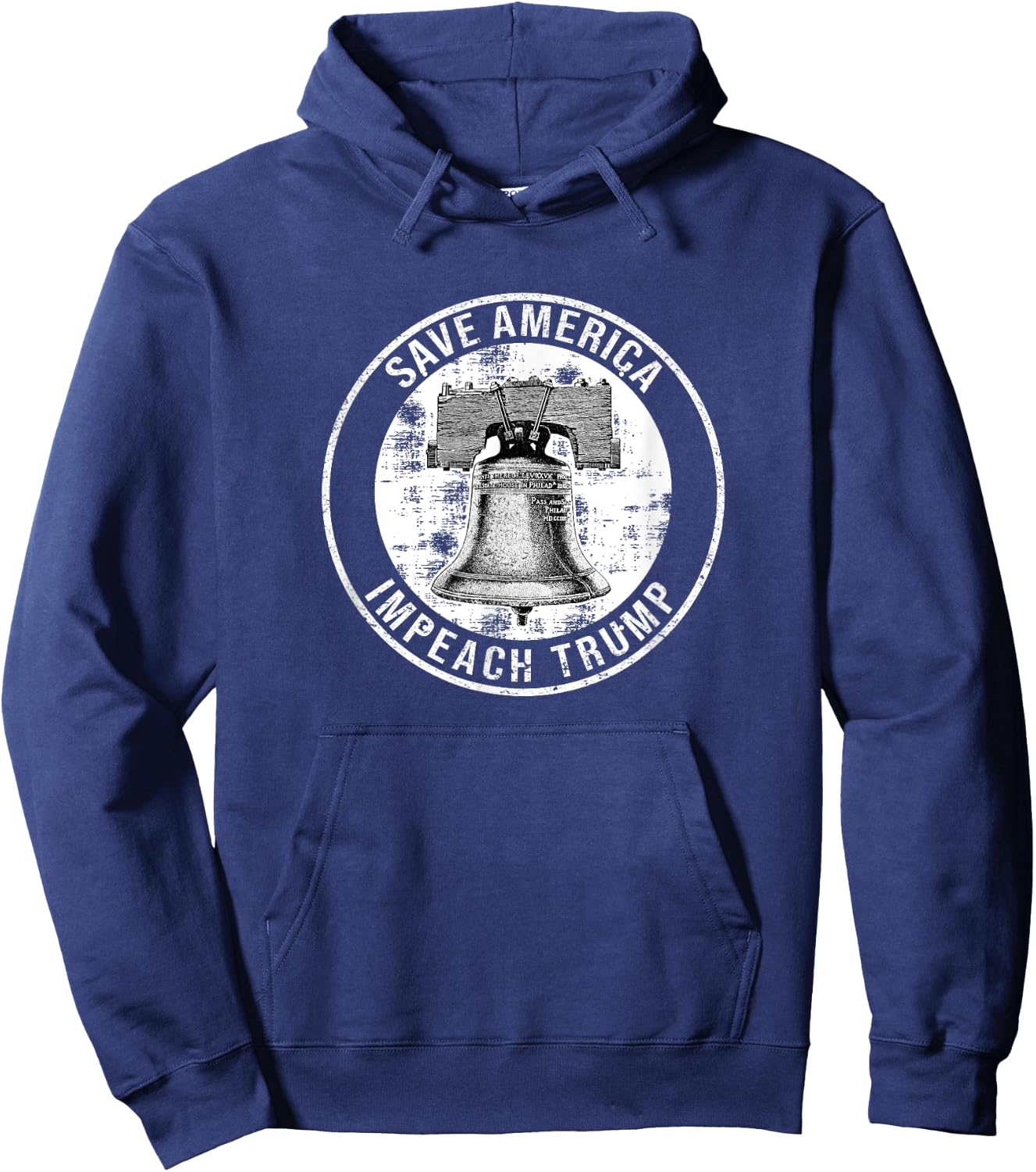 Save America Impeach Trump Liberty Bell Anti Trump Political Hoodie - Hoodie | Navy