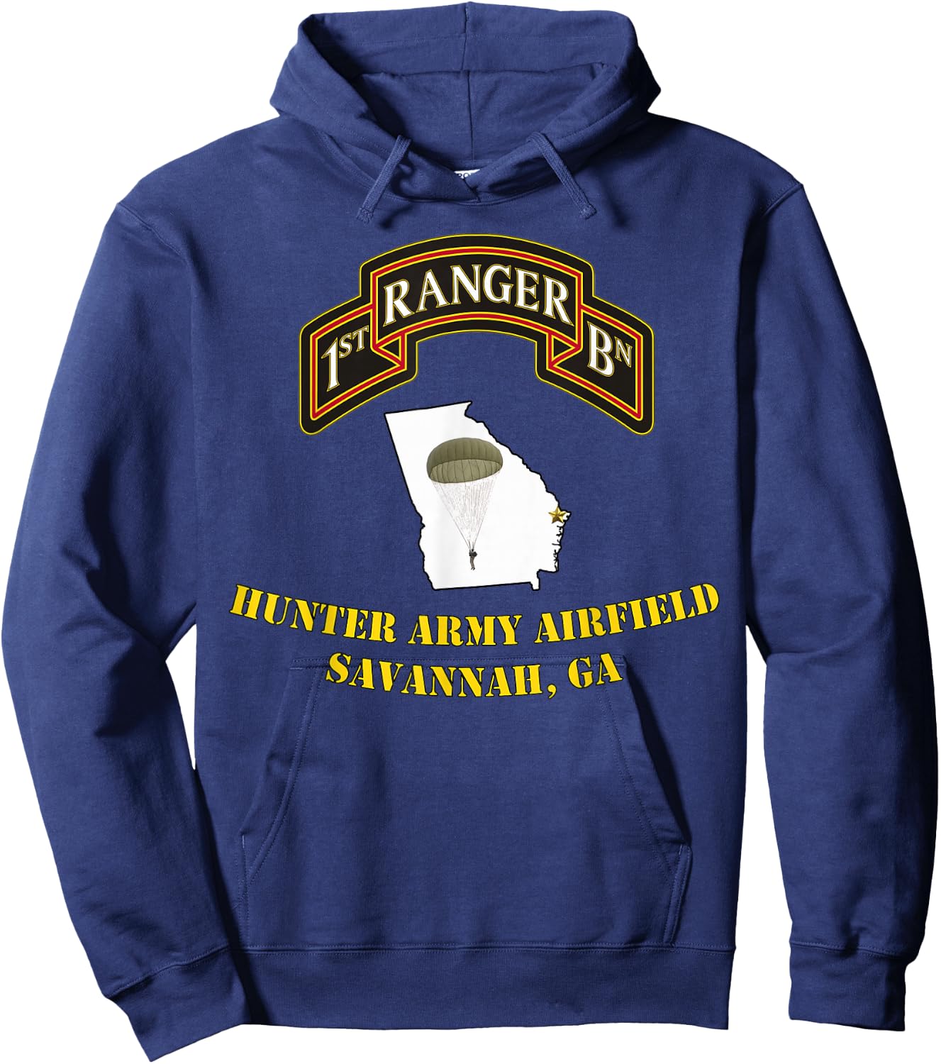 75th Rangers-Hunter Army Airfield 1st Bn Ranger Unit design Hoodie - Hoodie | Navy