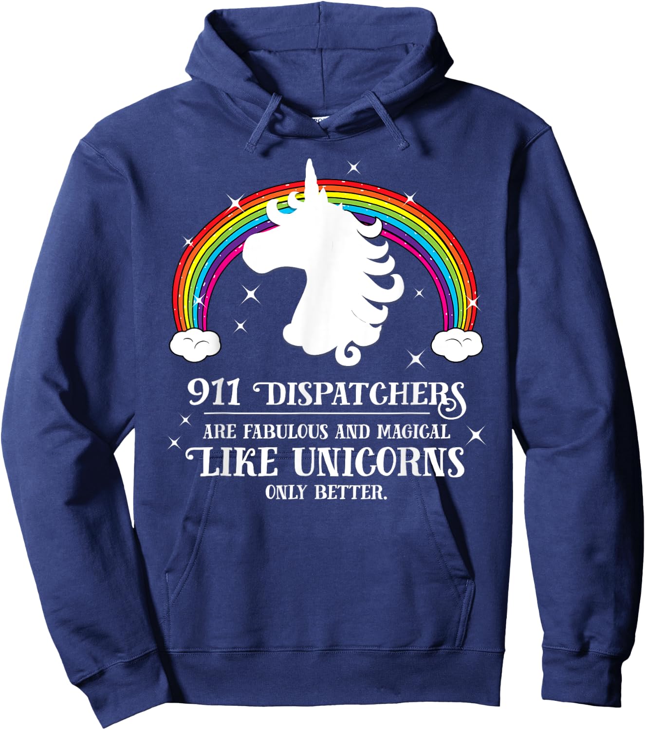 911 Dispatchers Fabulous Magical Like Unicorns Funny Hoodie - Hoodie | Navy
