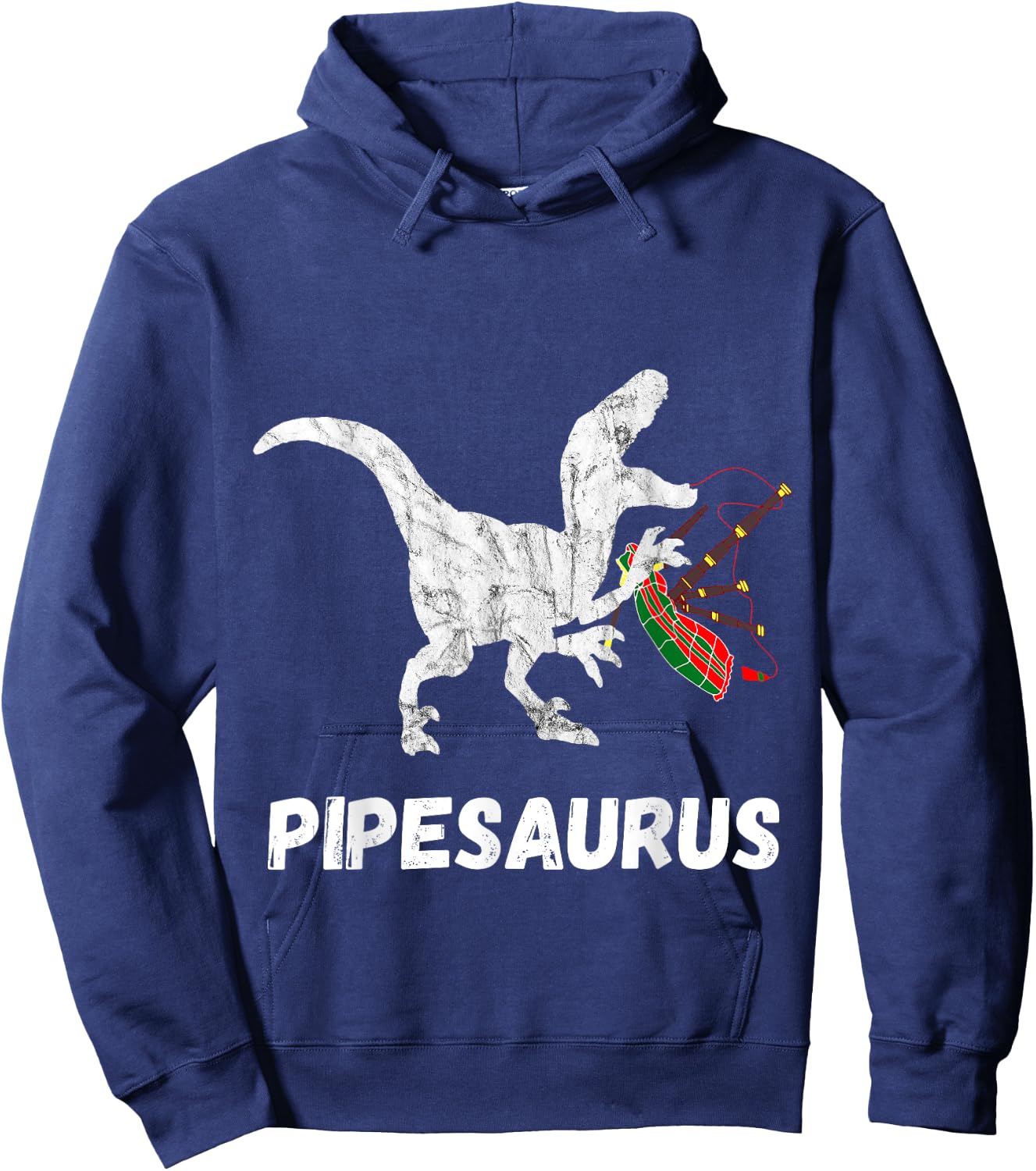 Bagpipe Saurus Irish Bagpiper Dinosaurs Bagpiping Hoodie - Hoodie | Navy
