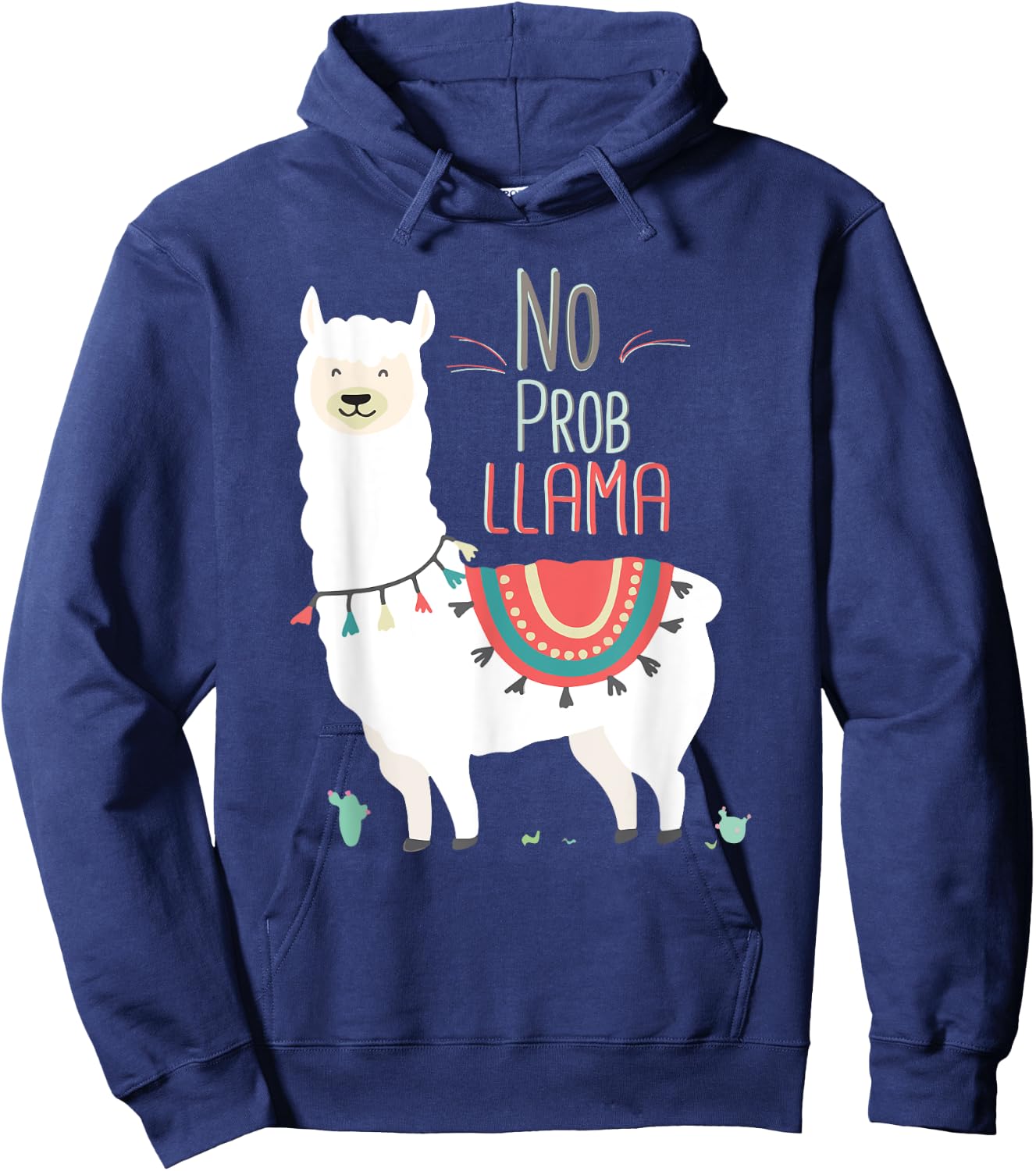 No Prob llama Shirt, No Problama Funny Lama Lamaste Hoodie - Hoodie | Navy