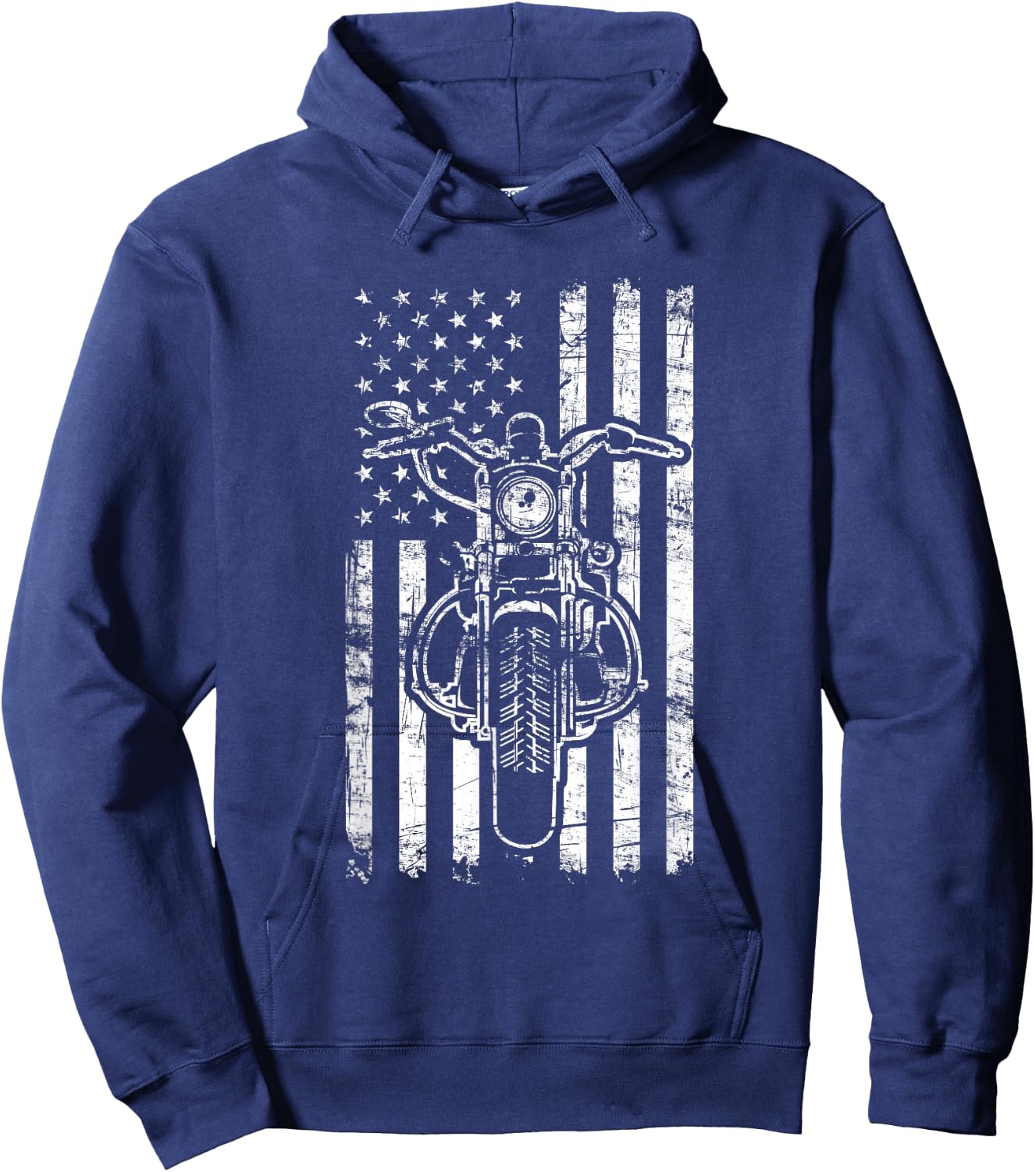 American Motorcycle Patriotic US Flag Cool Biker Girls Kids Men Hoodie - Hoodie | Navy