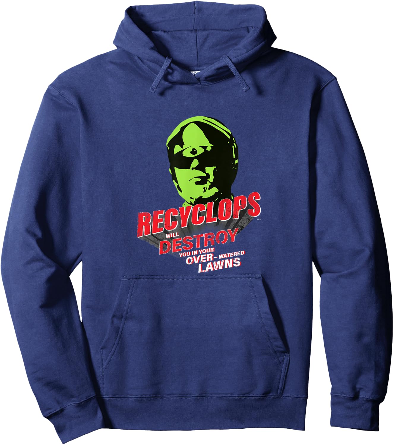The Office Dwight Schrute Recyclops Over-Watered Lawn Hoodie - Hoodie | Navy