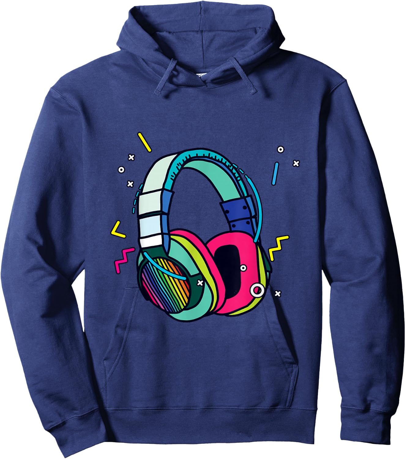 Music Sound Headphones DJ Funny Gift Disk Jockey Hoodie - Hoodie | Navy