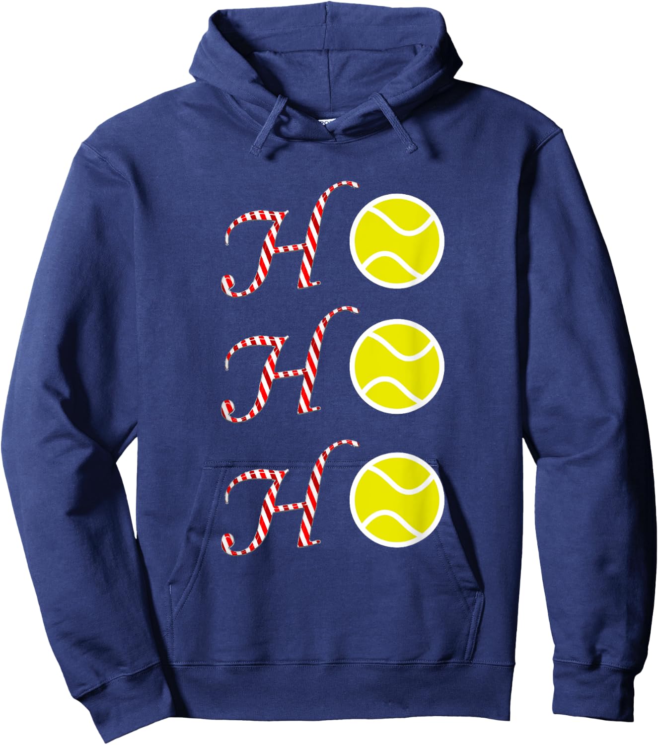 Tennis Christmas T shirt -Sports Ho Ho Ho Holiday Tennis Hoodie - Hoodie | Navy