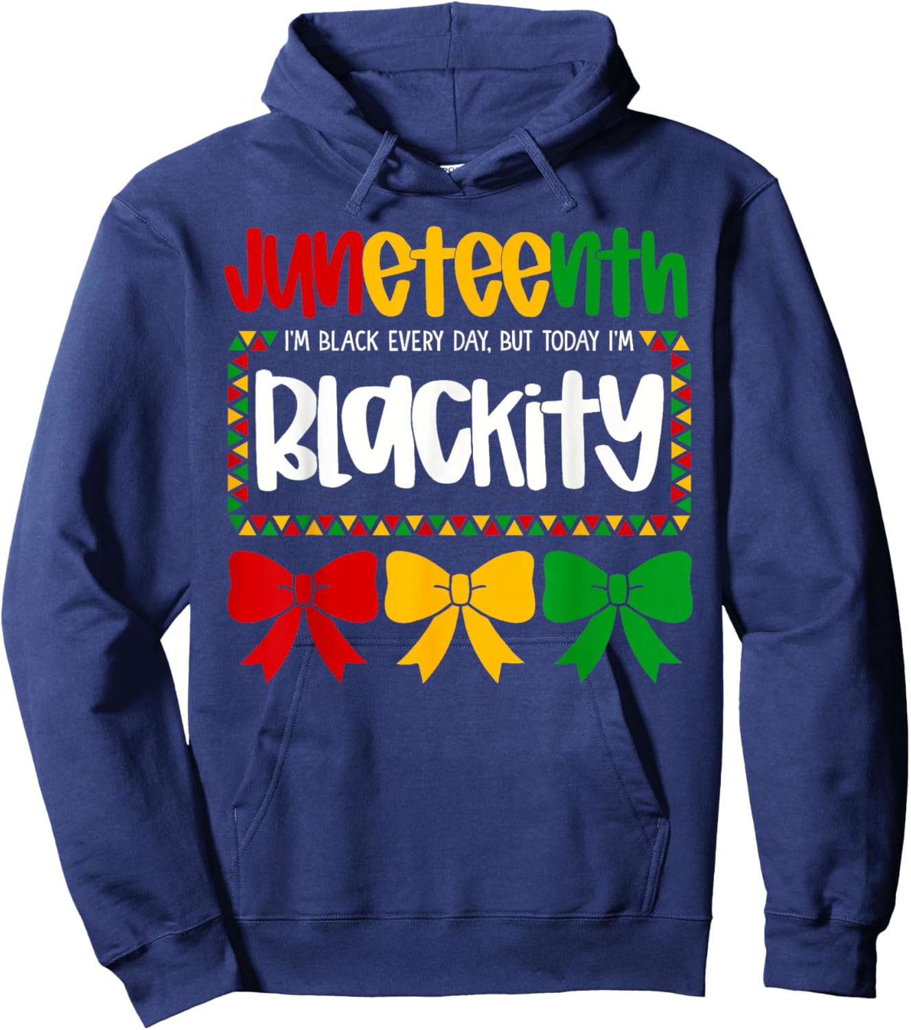 Juneteenth 1865 Blackity Coquette Bow African Women Girls Hoodie - Hoodie | Navy