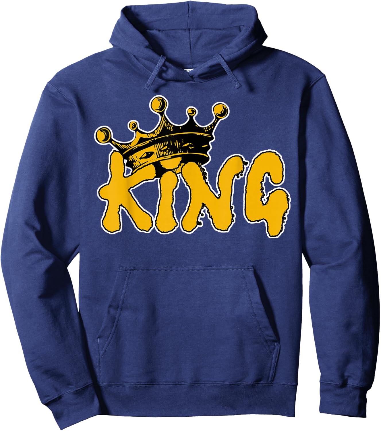 King Crown Gold - Graffiti Design Hoodie - Hoodie | Navy