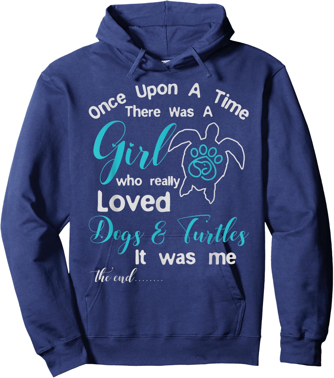 There Was A Girl Who Really Loved Dogs & Turtles design Hoodie - Hoodie | Navy