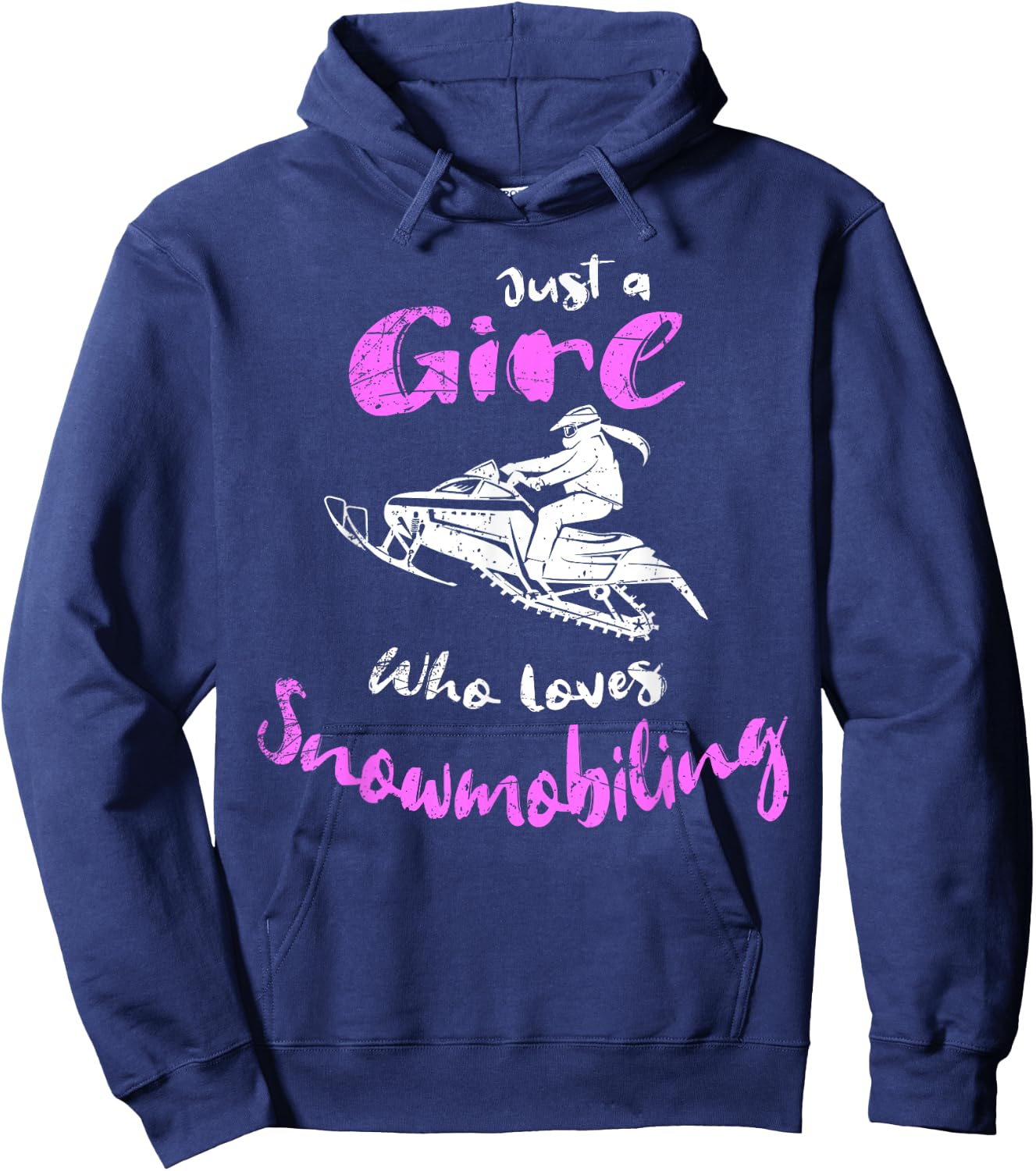 Just A Girl Who Loves Snowmobiling Snowmobile Girl Costume Hoodie - Hoodie | Navy