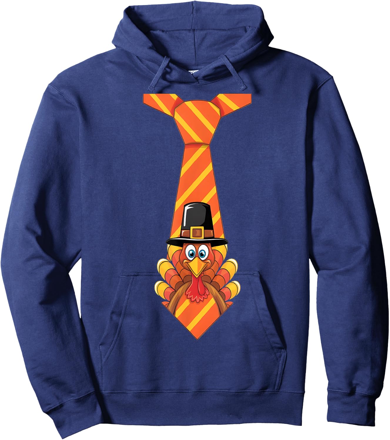 Funny Thanksgiving Turkey Tie Design Hoodie - Hoodie | Navy
