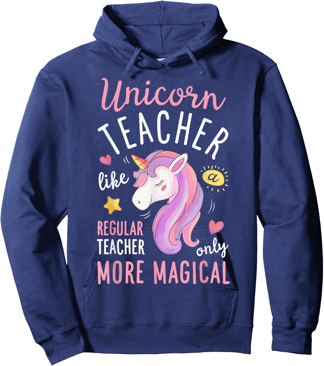 Unicorn Teacher Funny Women Teachers Back To School Gifts Hoodie - Hoodie | Navy