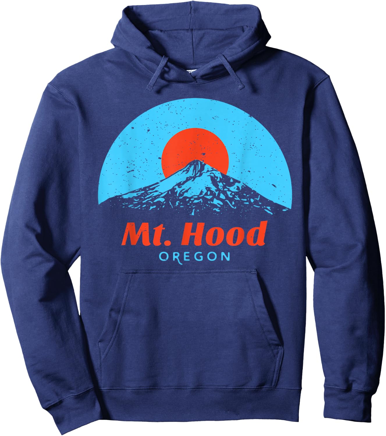 Mt Hood Oregon Mountain Vintage Retro Style Hoodie - Hoodie | Navy