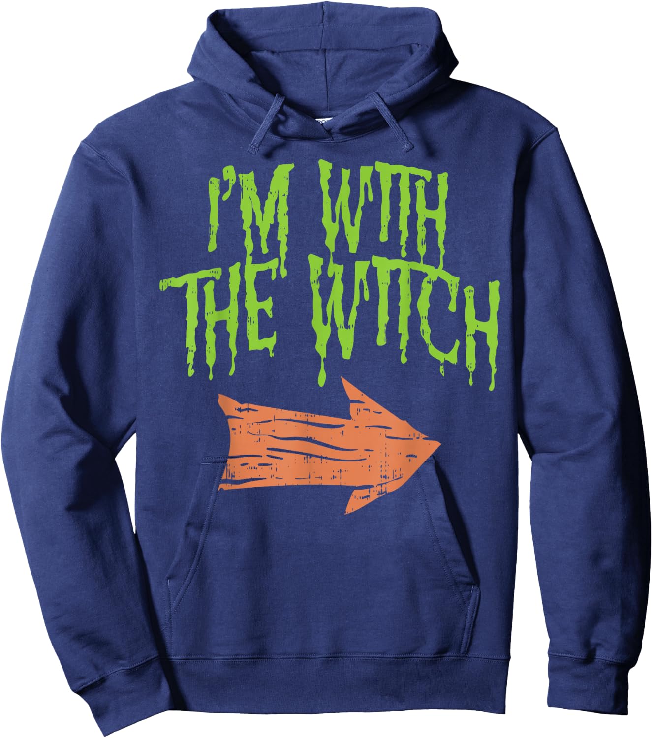 Im With The Witch Funny Husband Halloween Costume Couple Men Hoodie - Hoodie | Navy