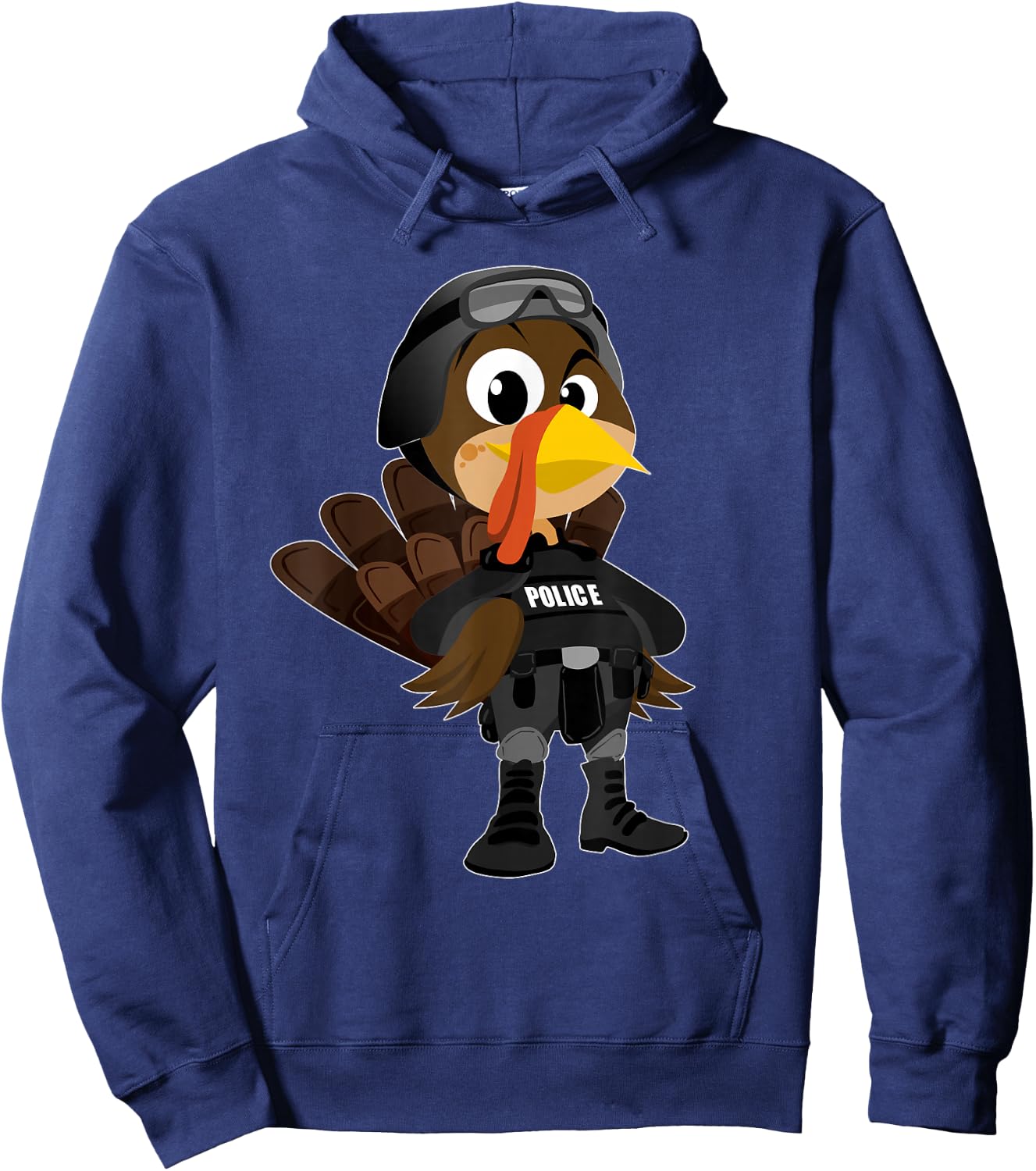 Cute Police Turkey Funny Thanksgiving Shirt Hoodie - Hoodie | Navy