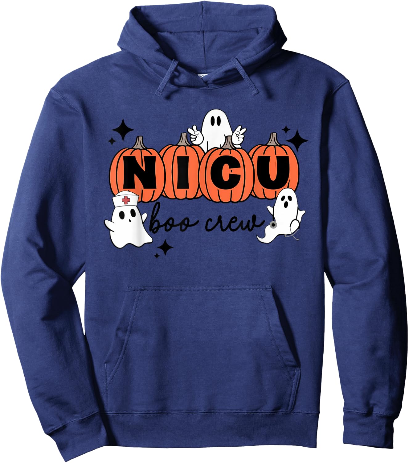 Funny NICU nurse shirt Halloween NICU boo crew NICU nurse Hoodie - Hoodie | Navy