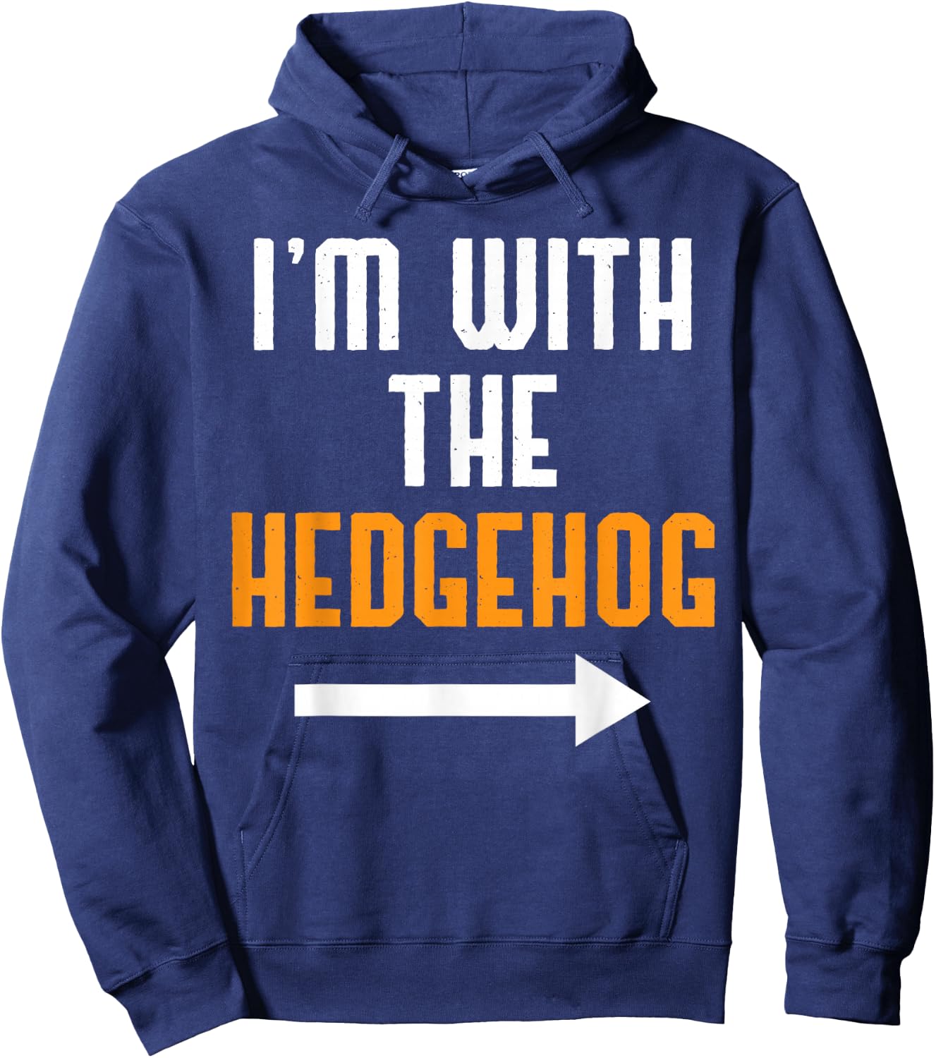 I'm With The Hedgehog Costume Funny Halloween Couple Hoodie - Hoodie | Navy