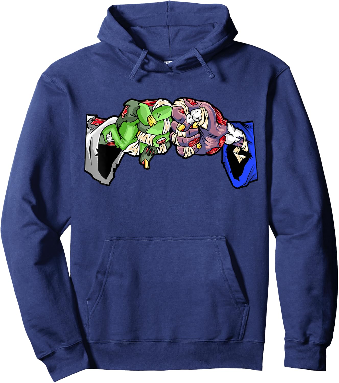 Jiu Jitsu Gift MMA Zombie Fist Bump Roll Halloween BJJ Hoodie - Hoodie | Navy